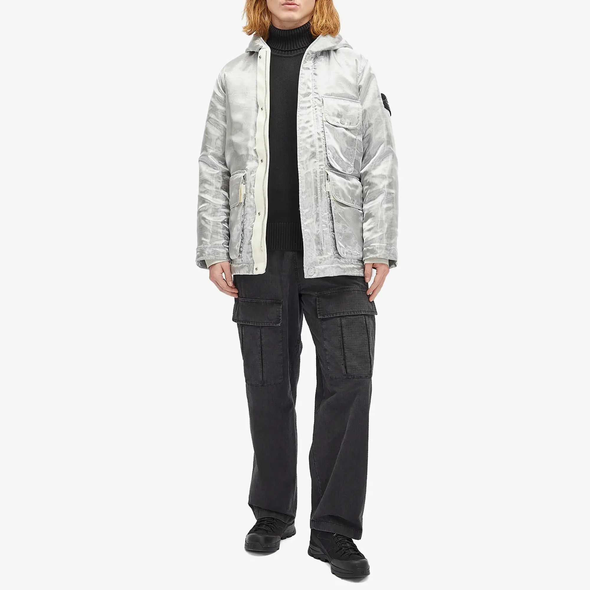 Stone Island Men's Liquid Metal Down Jacket Grey
