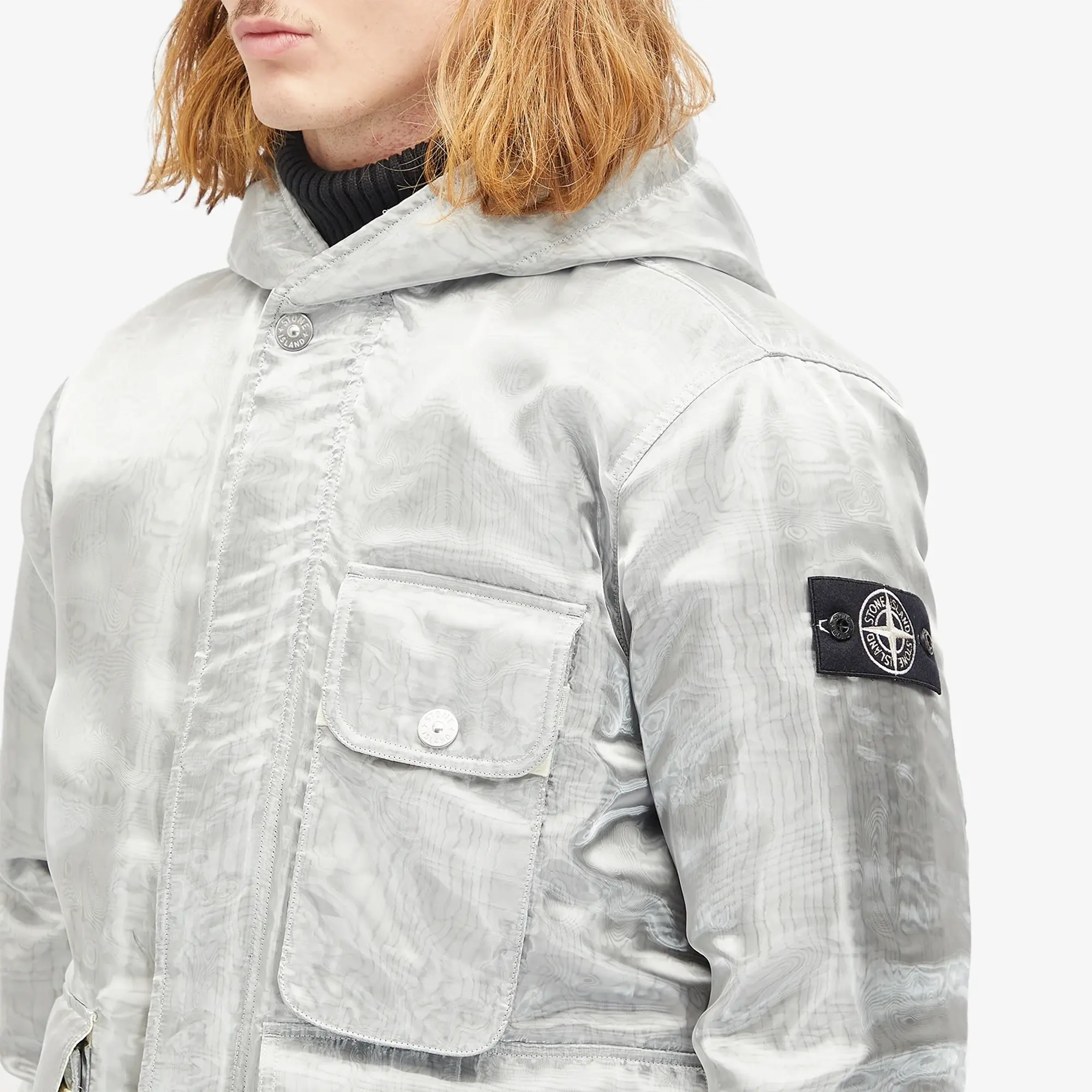 Stone Island Men's Liquid Metal Down Jacket Grey