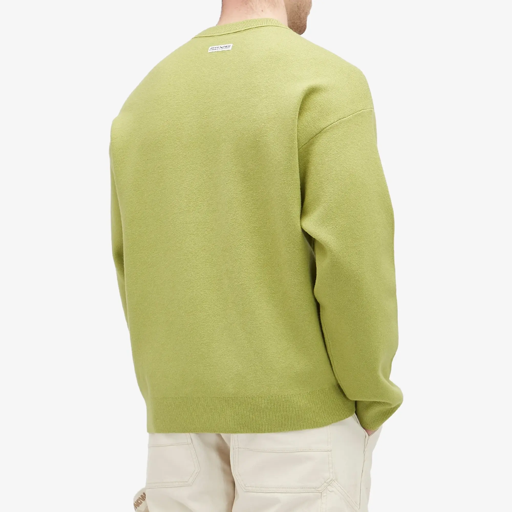 A Bathing Ape AAPE Now Camo Badge Knit Sweater Light Green