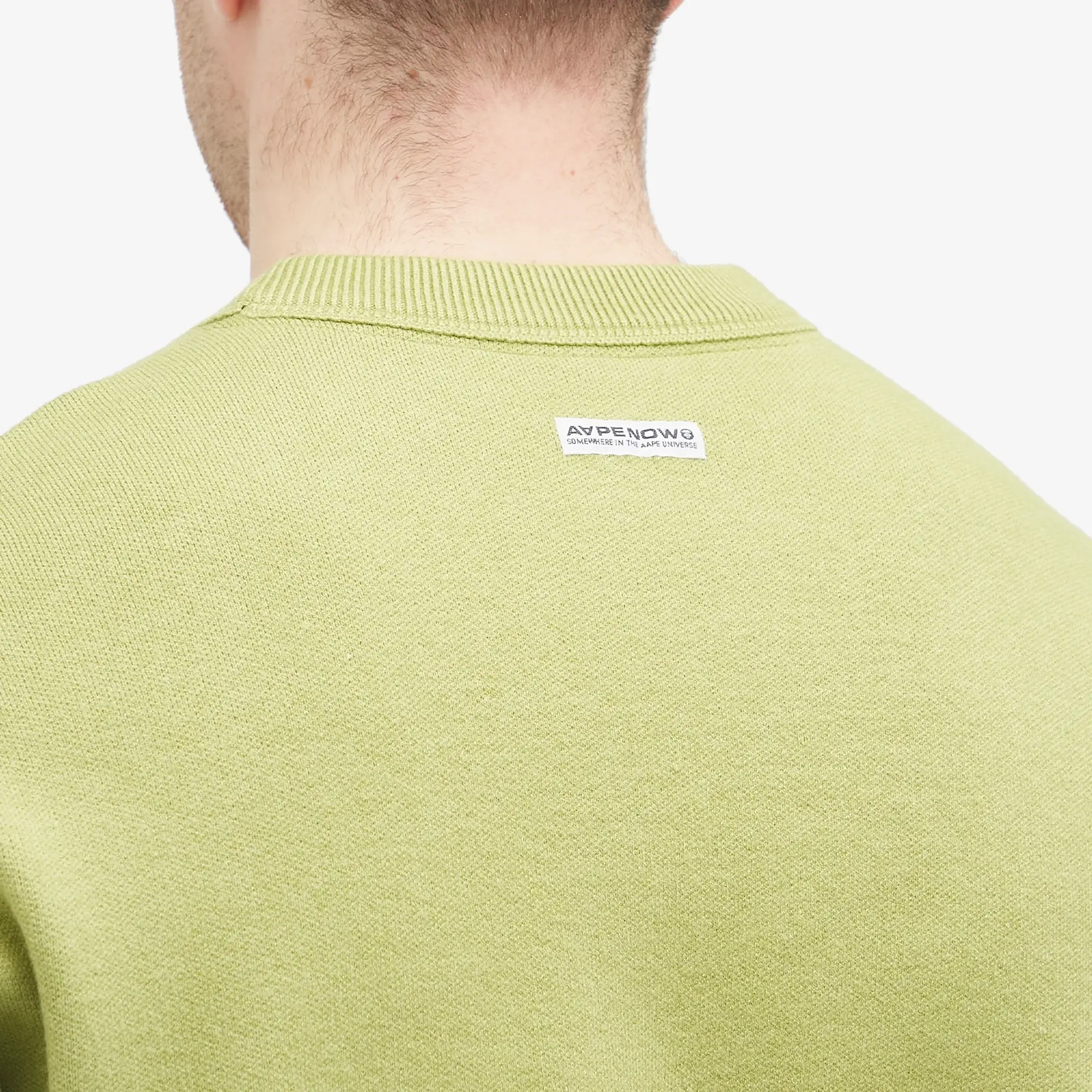 A Bathing Ape AAPE Now Camo Badge Knit Sweater Light Green