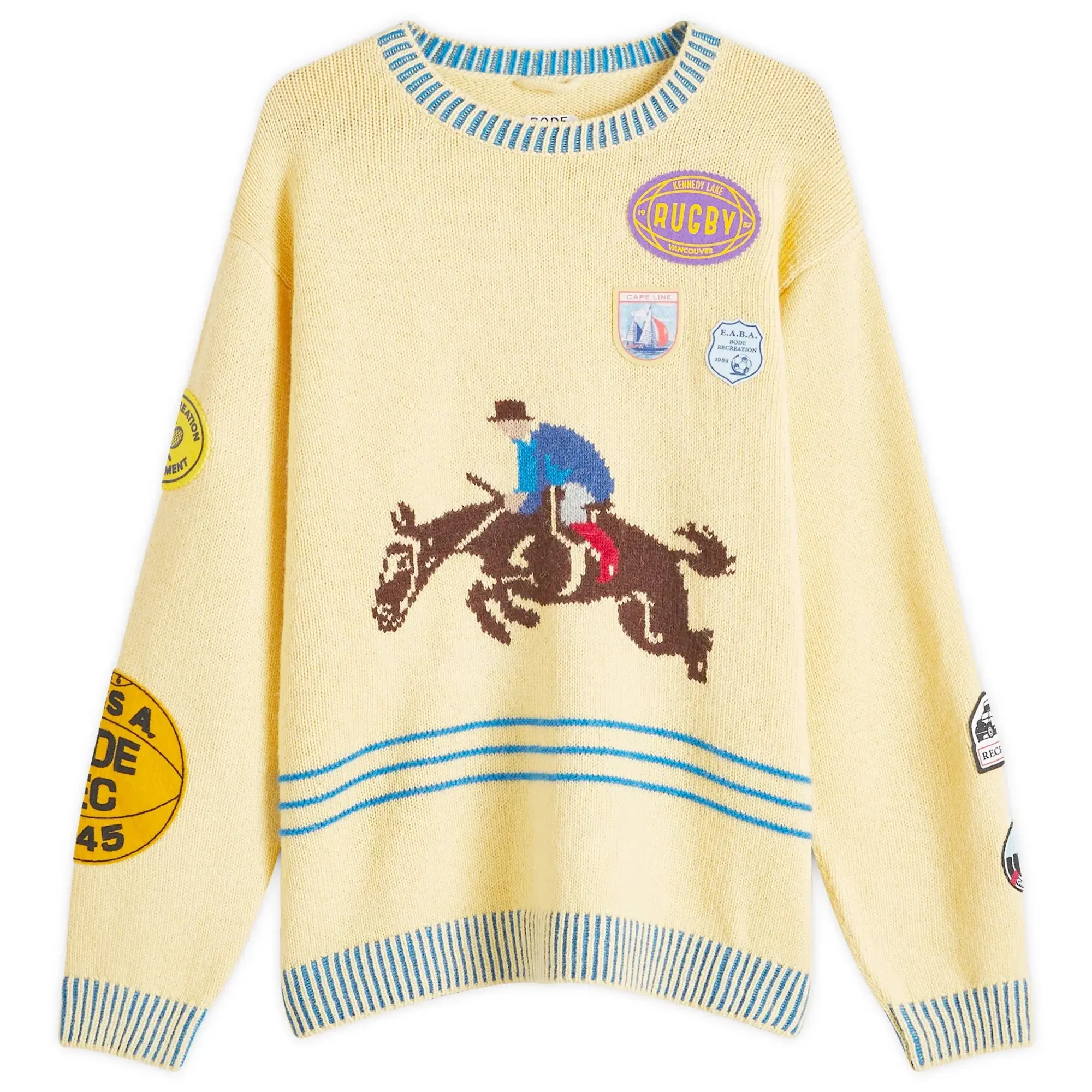 BODE Men's Jockey Sweater Yellow