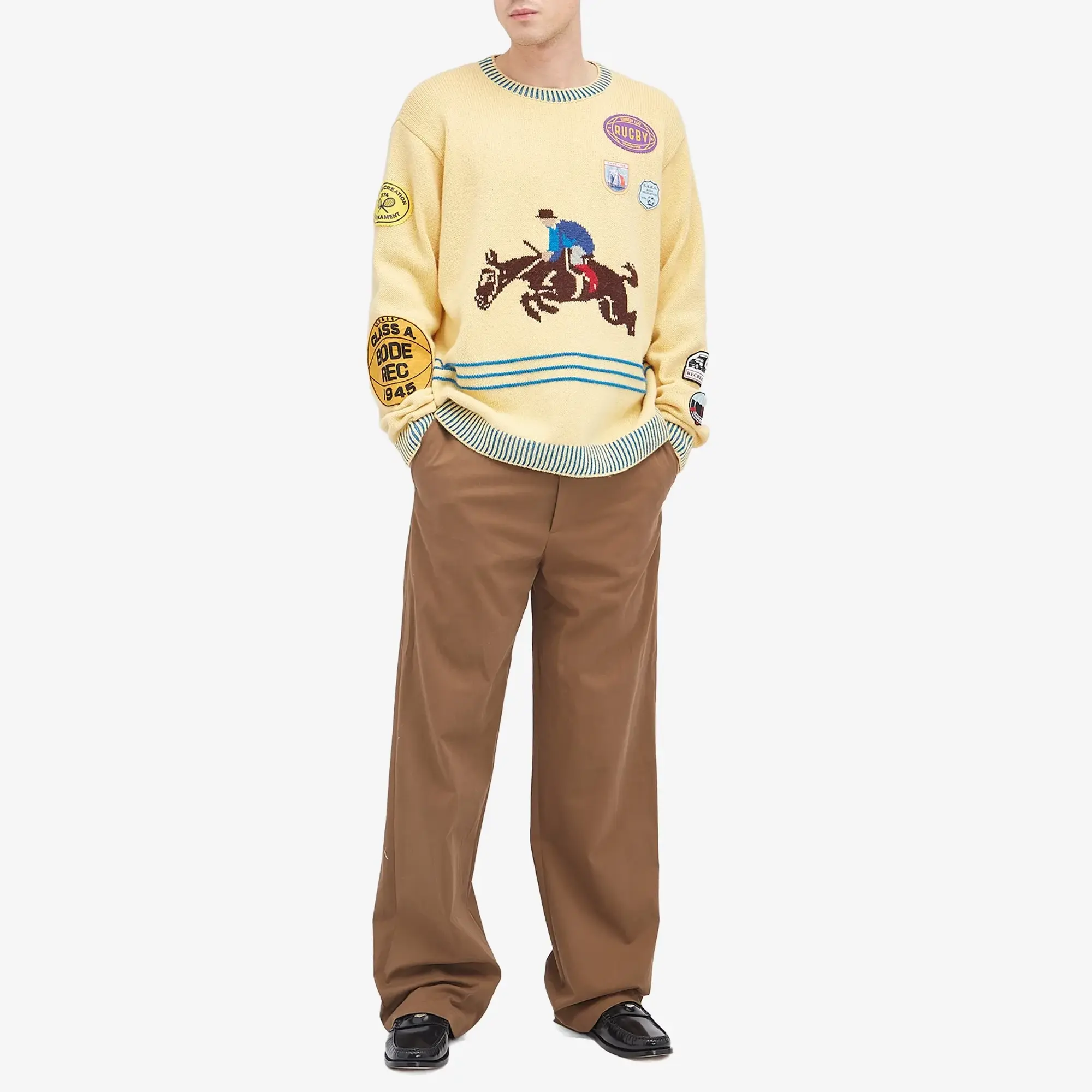 BODE Men's Jockey Sweater Yellow