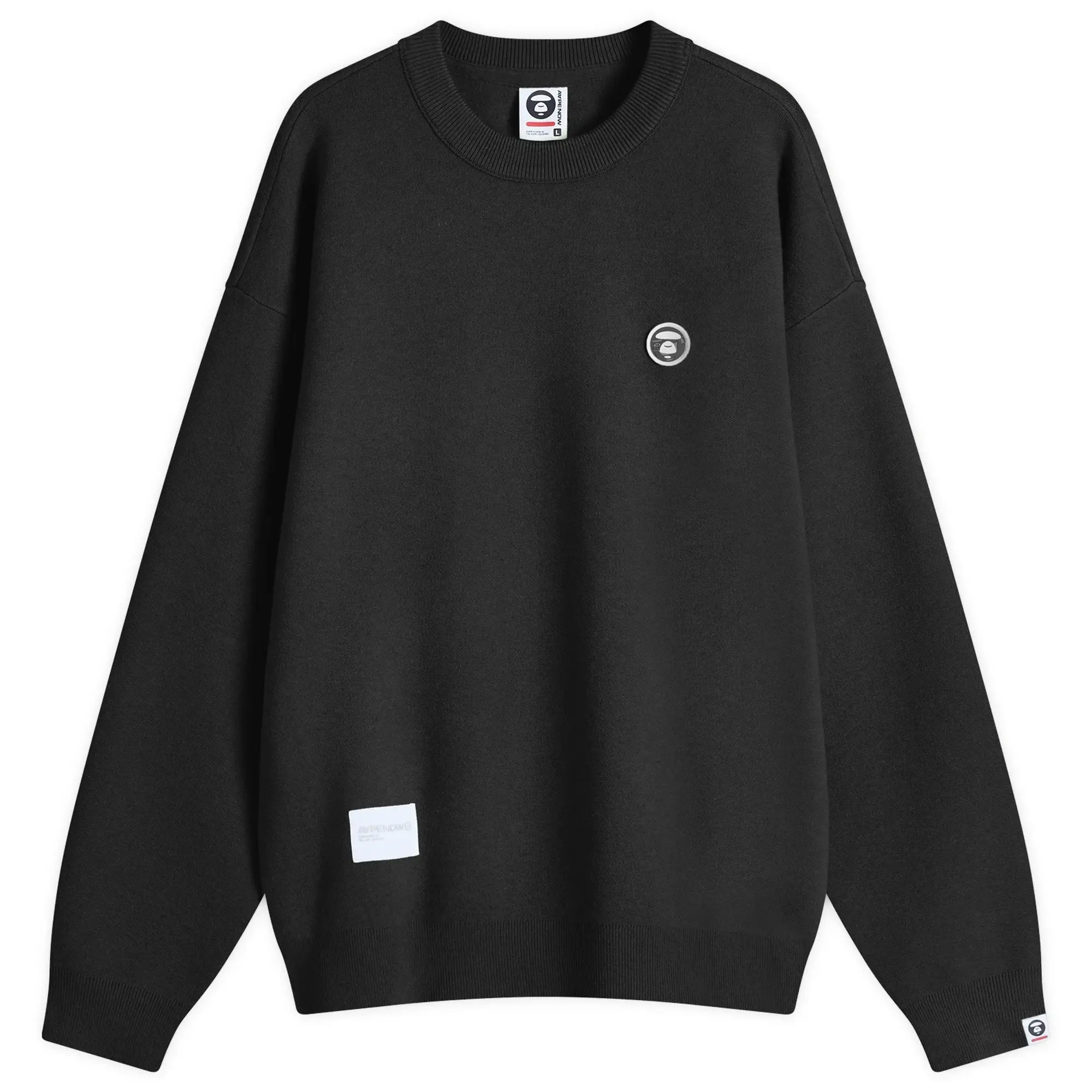 A Bathing Ape AAPE Now Camo Badge Knit Sweater Black