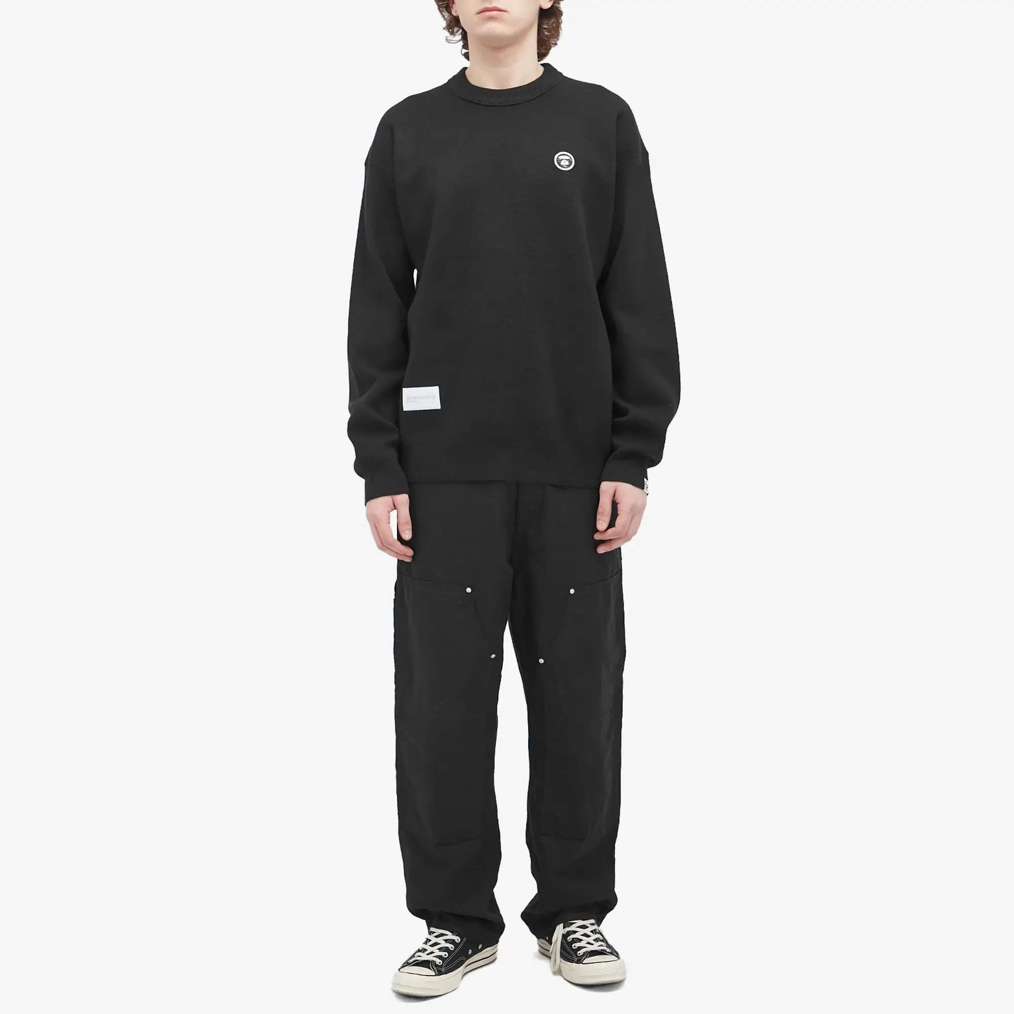 A Bathing Ape AAPE Now Camo Badge Knit Sweater Black