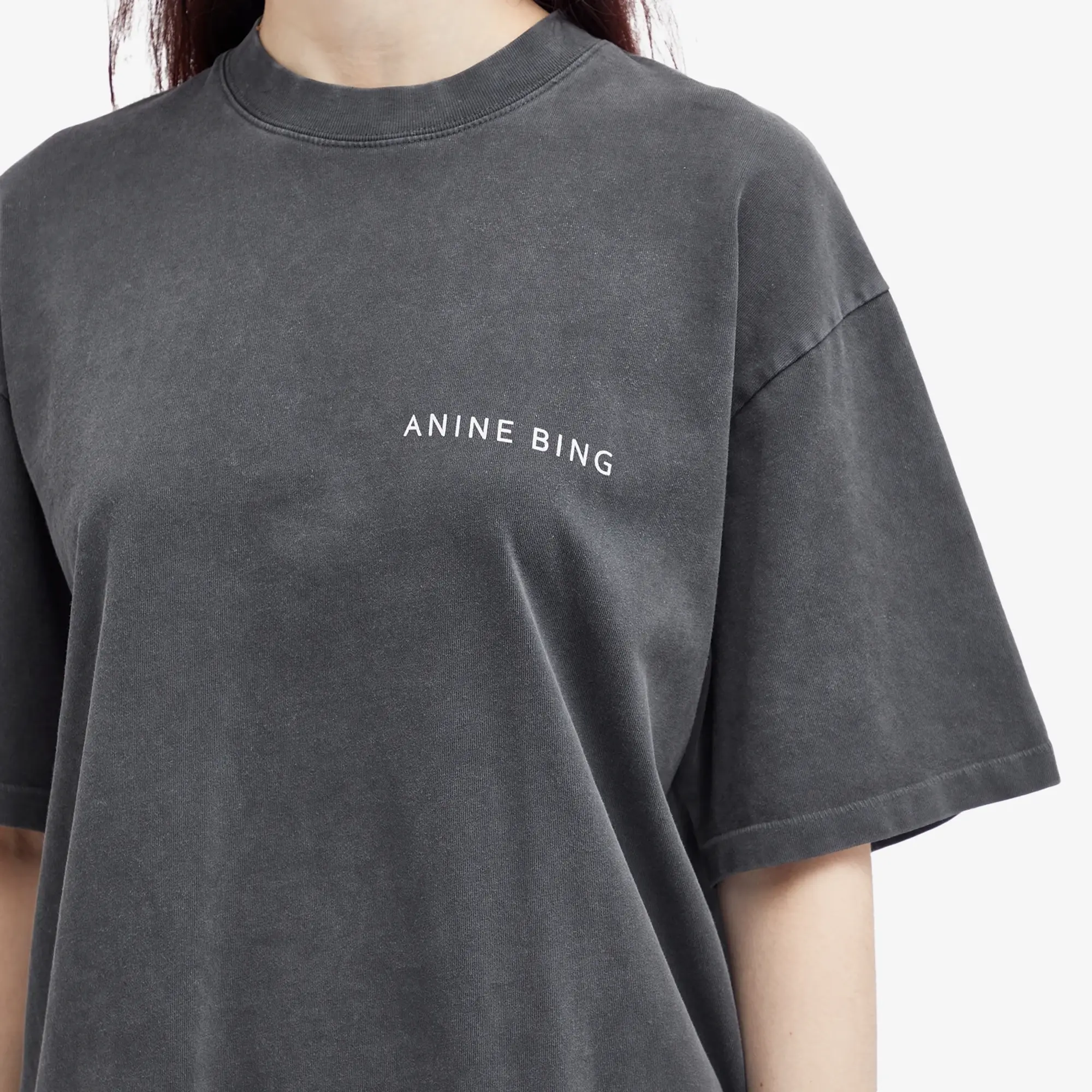 Anine Bing Women's Kent Snake T-Shirt Washed Black