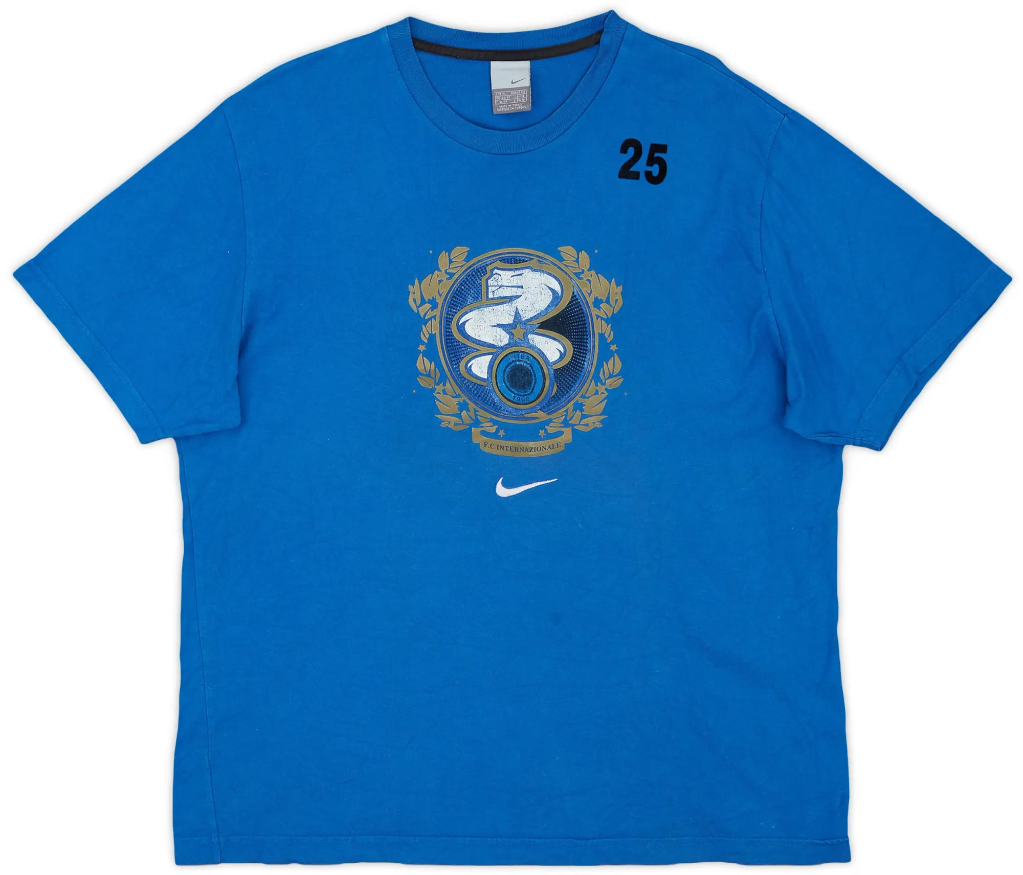 2006-07 Inter Milan Player Issue Nike Cotton Tee #25 - 6/10 - (XL)