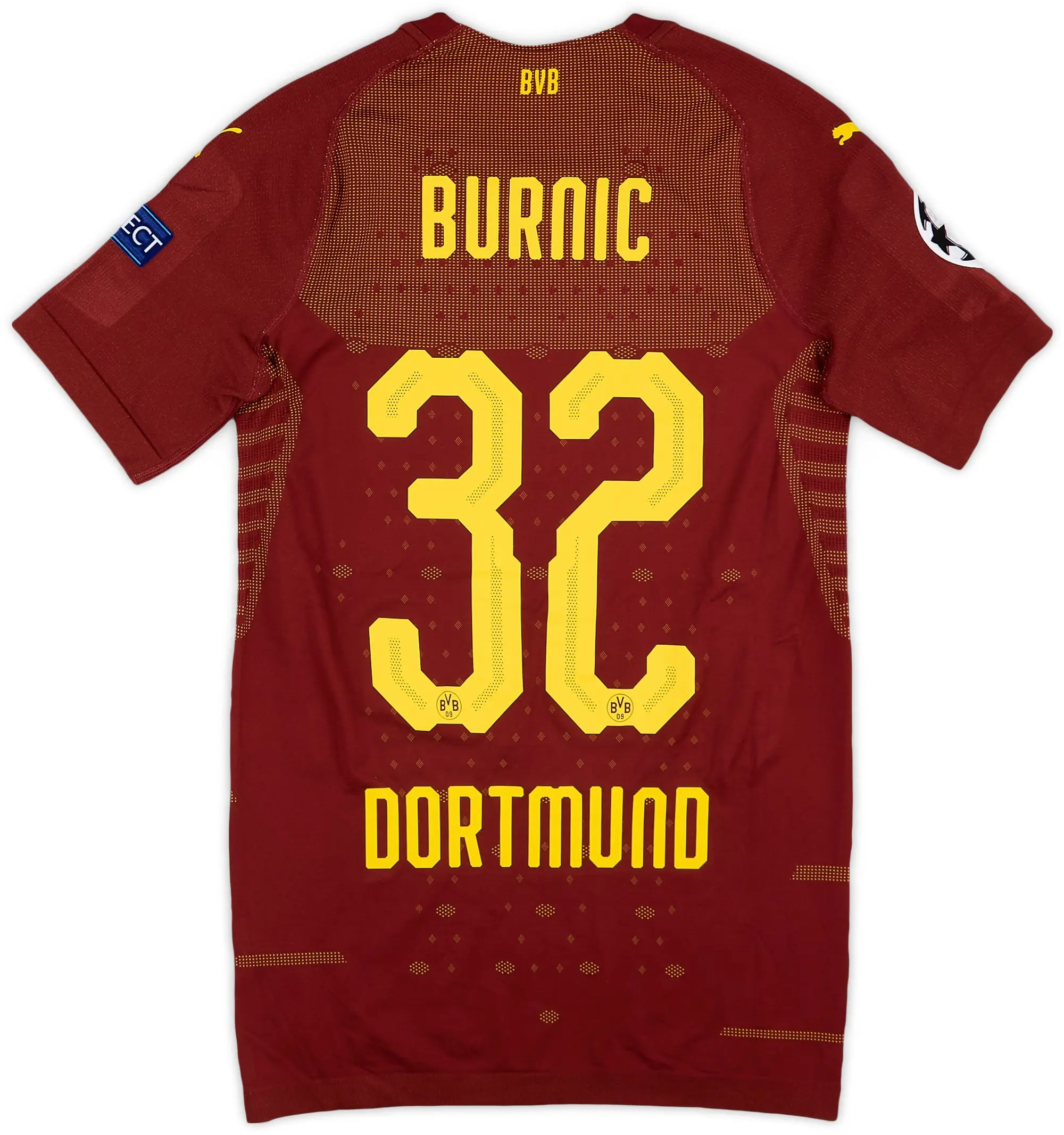 Puma 2018-19 Borussia Dortmund Player Issue Champions League Third Shirt Burnic #32