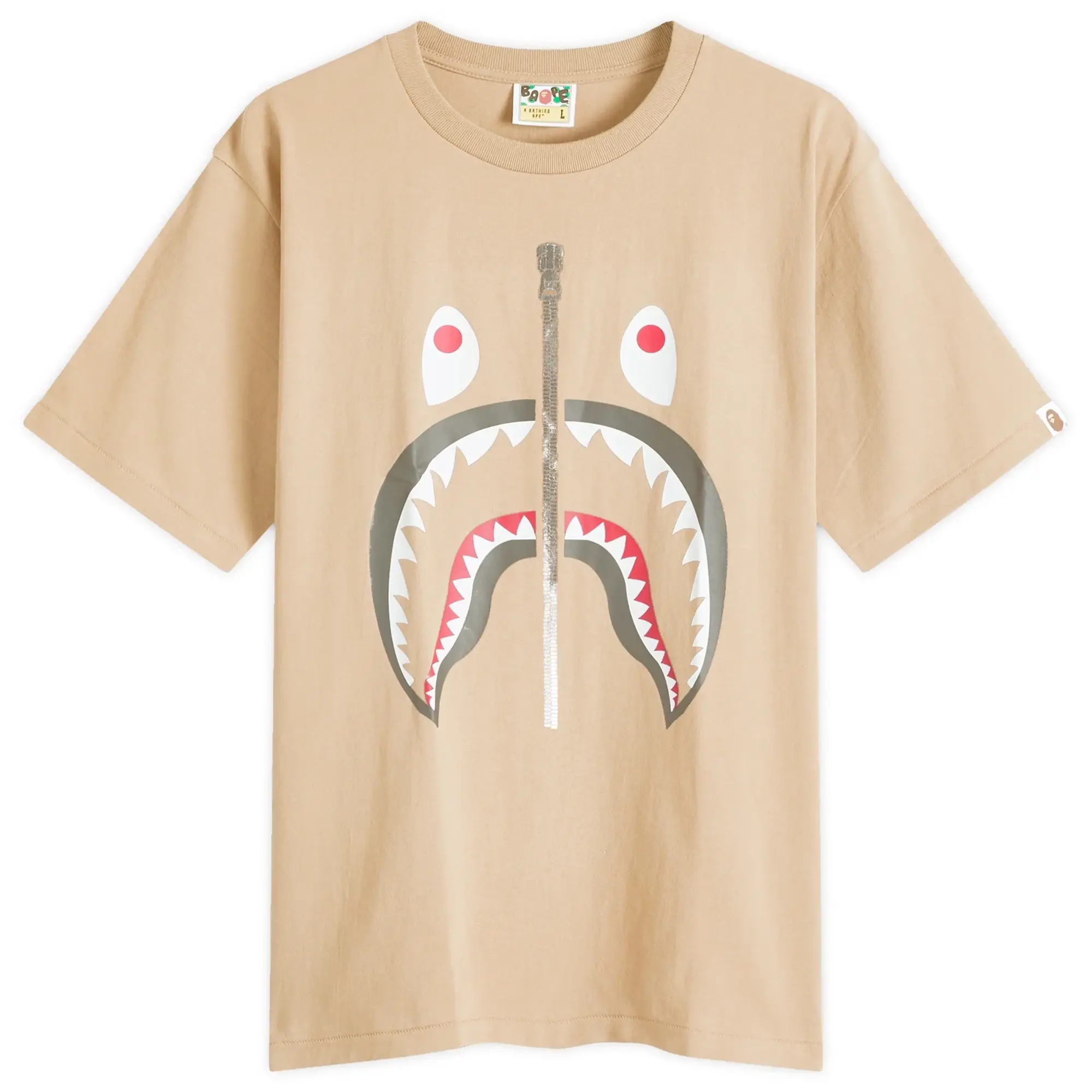 A Bathing Ape Men's Classic Shark T-Shirt Beige