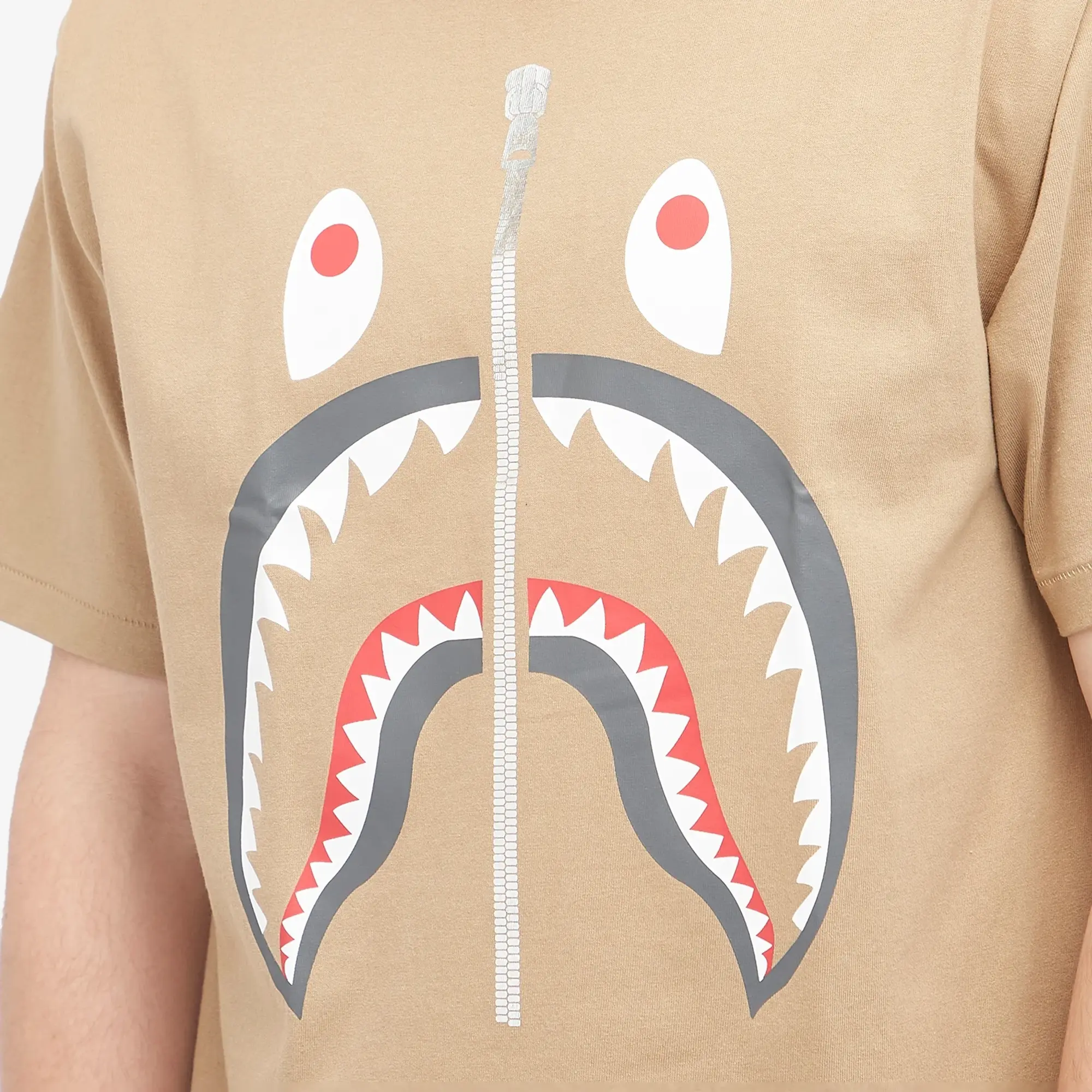 A Bathing Ape Men's Classic Shark T-Shirt Beige