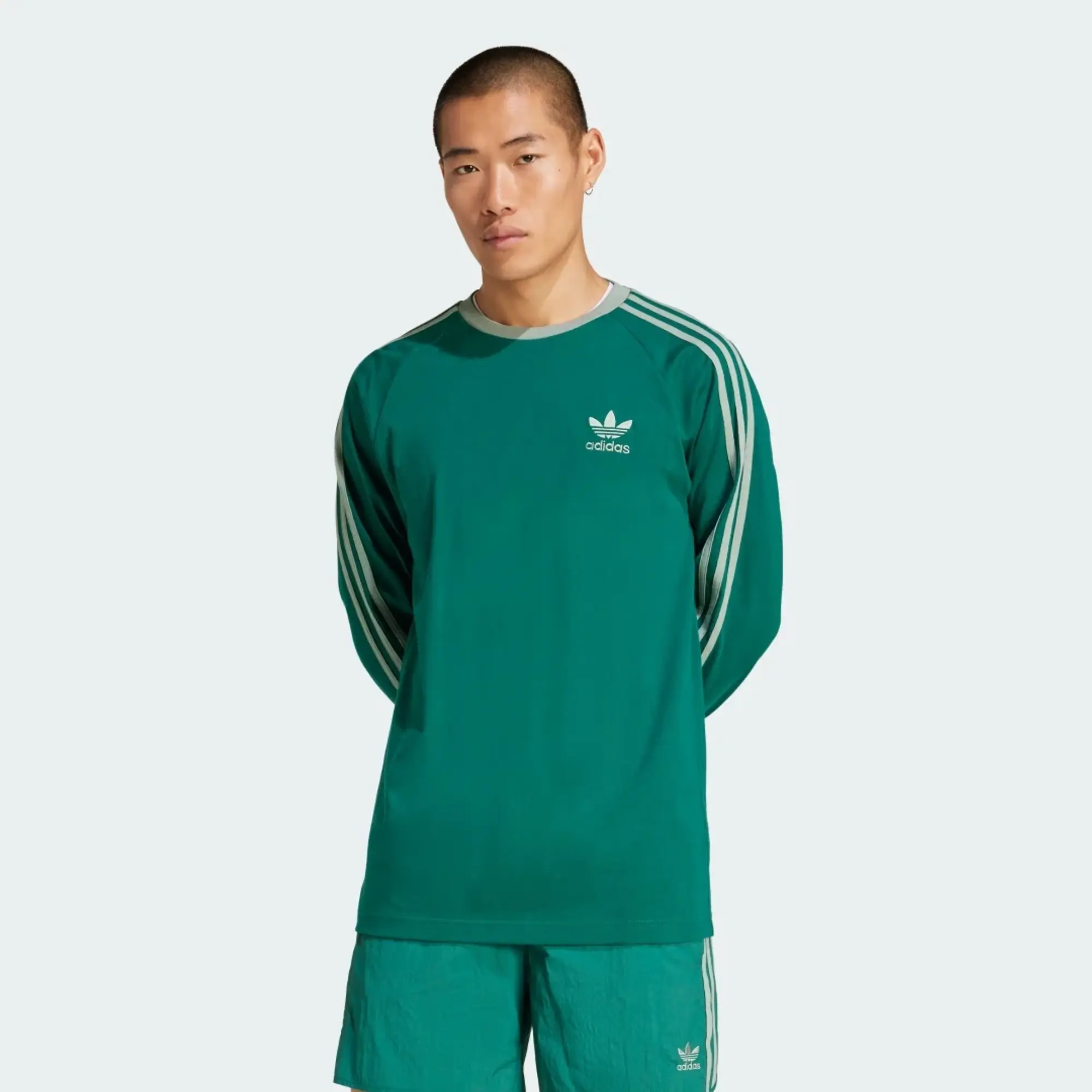 adidas Originals T-Shirt Adidas Adicolor Classics 3-Stripes Longsleeve T-Shirt Collegiate Green Xxl