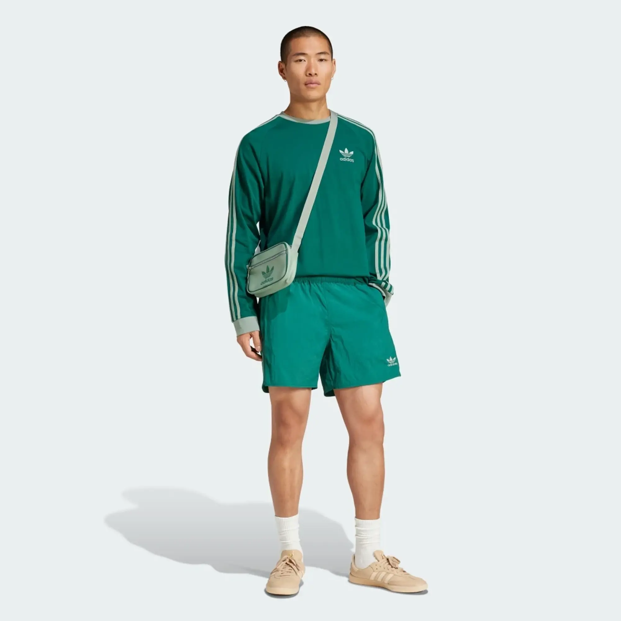 adidas Originals T-Shirt Adidas Adicolor Classics 3-Stripes Longsleeve T-Shirt Collegiate Green Xxl