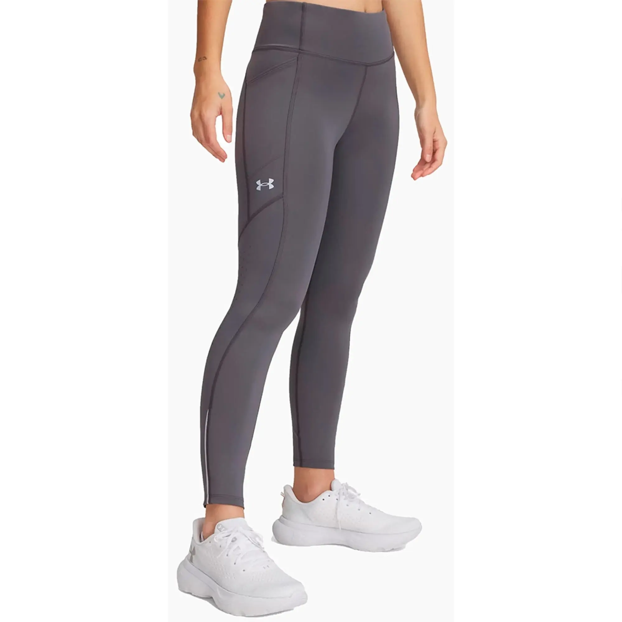 Women's  Under Armour  Launch Ankle Tights Castlerock / Reflective XS