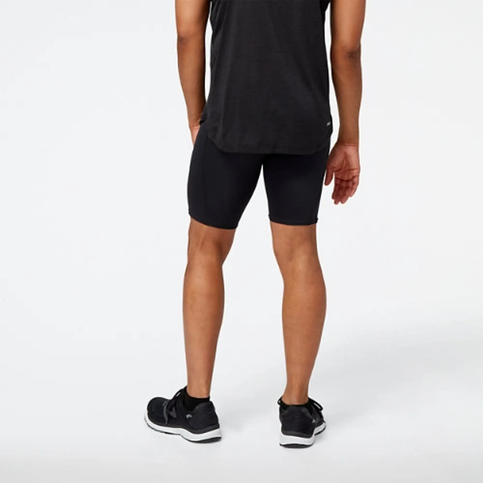 New Balance Men's London Edition Q Speed 9 Inch 1/2 Tight in Black Poly Knit