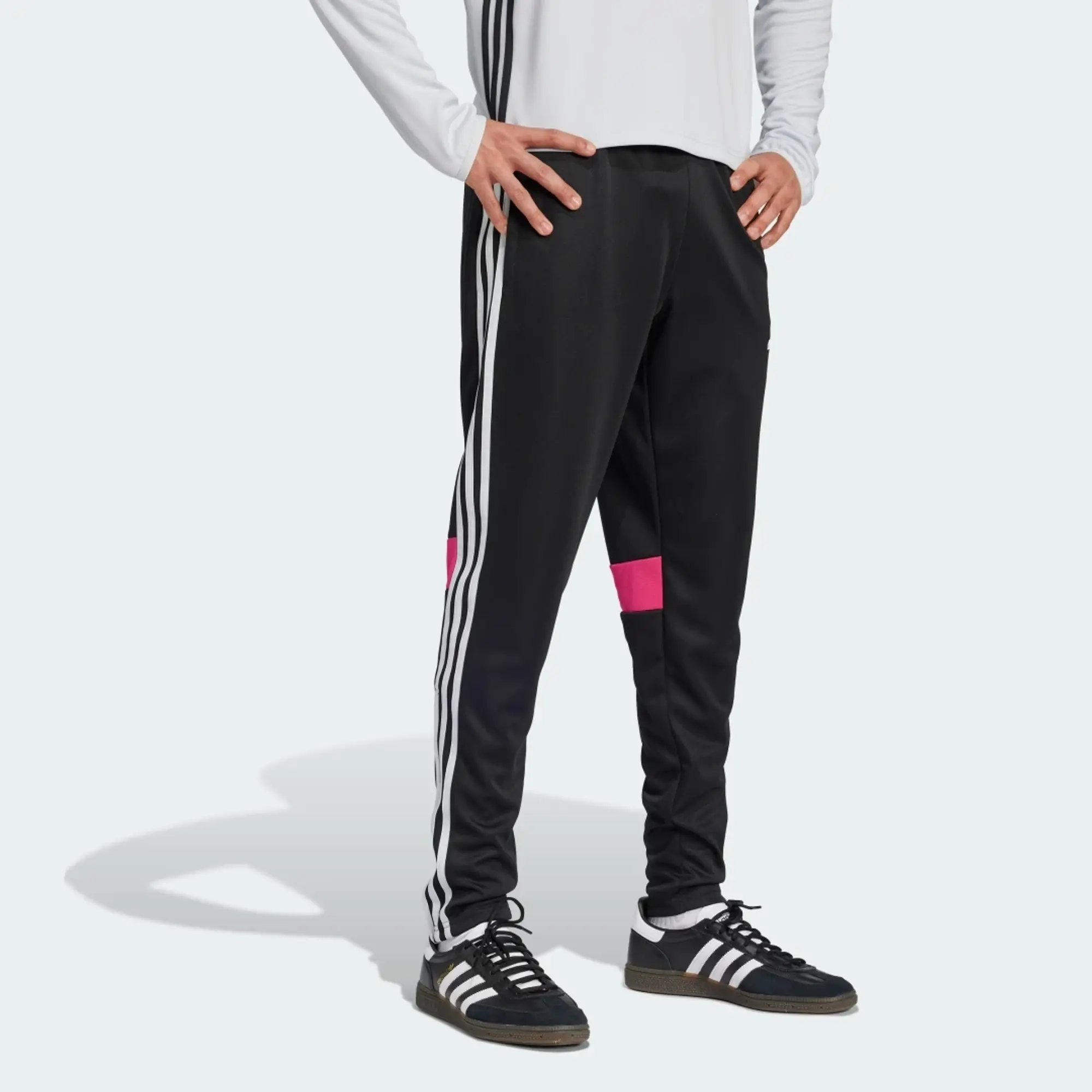 Adidas Football Tiro Essentials 3 Stripe Joggers In Black