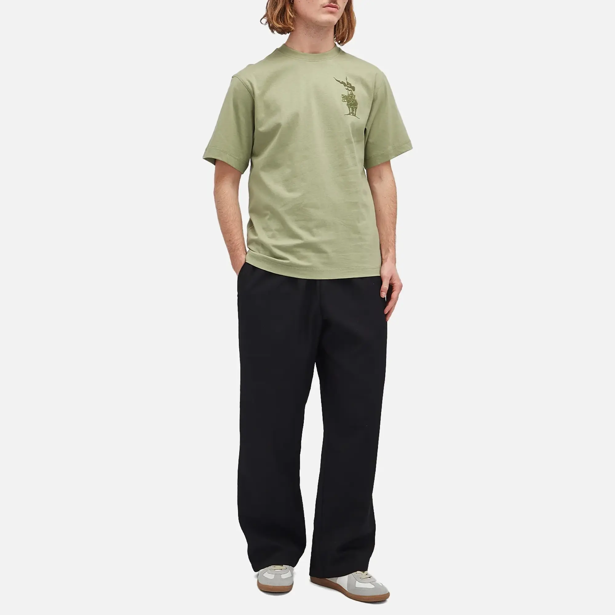 Burberry Men's Flagpole Knight Logo T-Shirt Artichoke