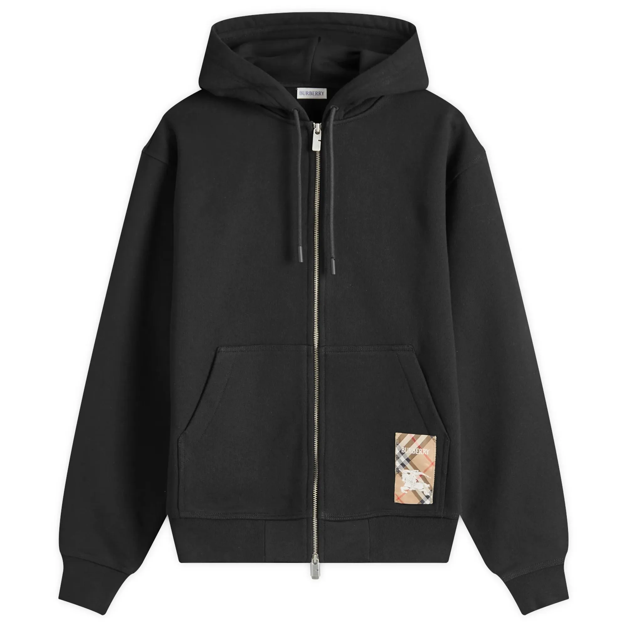Burberry Men's Check Label Zip Hoodie Black | 8102276-A1189 Burberry Men's Check Label Zip Hoodie Black | 8102276-A1189