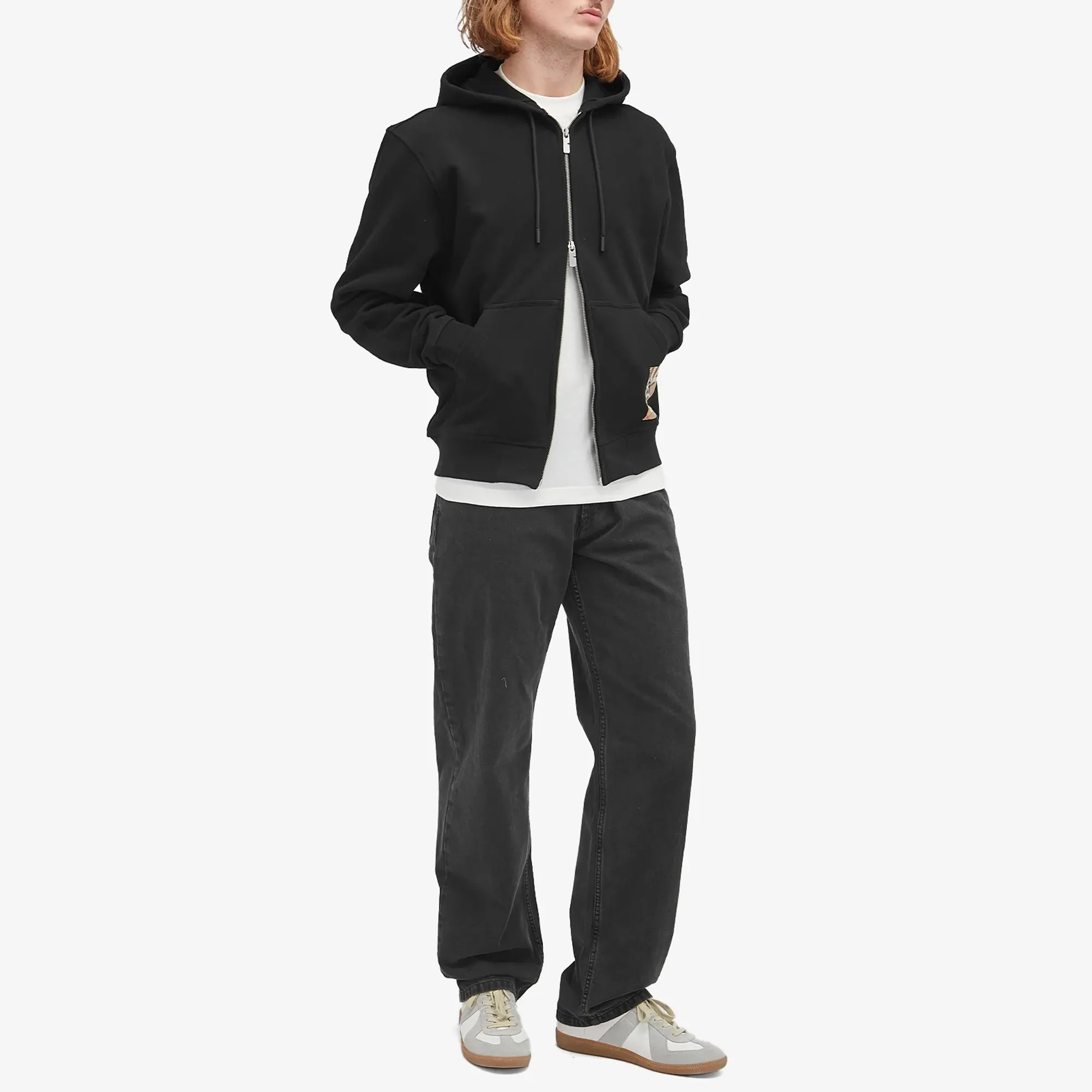Burberry Men's Check Label Zip Hoodie Black | 8102276-A1189 Burberry Men's Check Label Zip Hoodie Black | 8102276-A1189