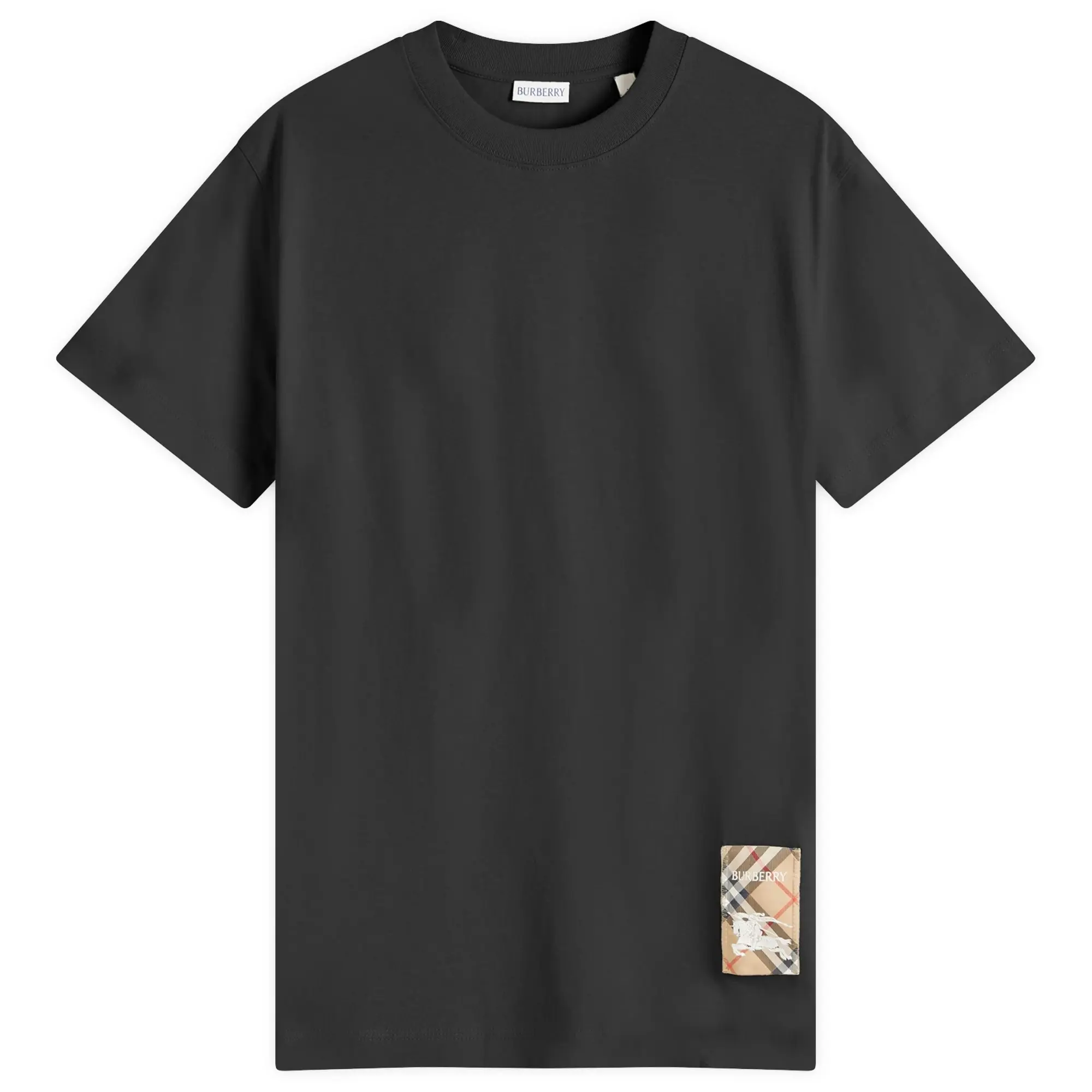 Burberry Men's Check Label T-Shirt Black