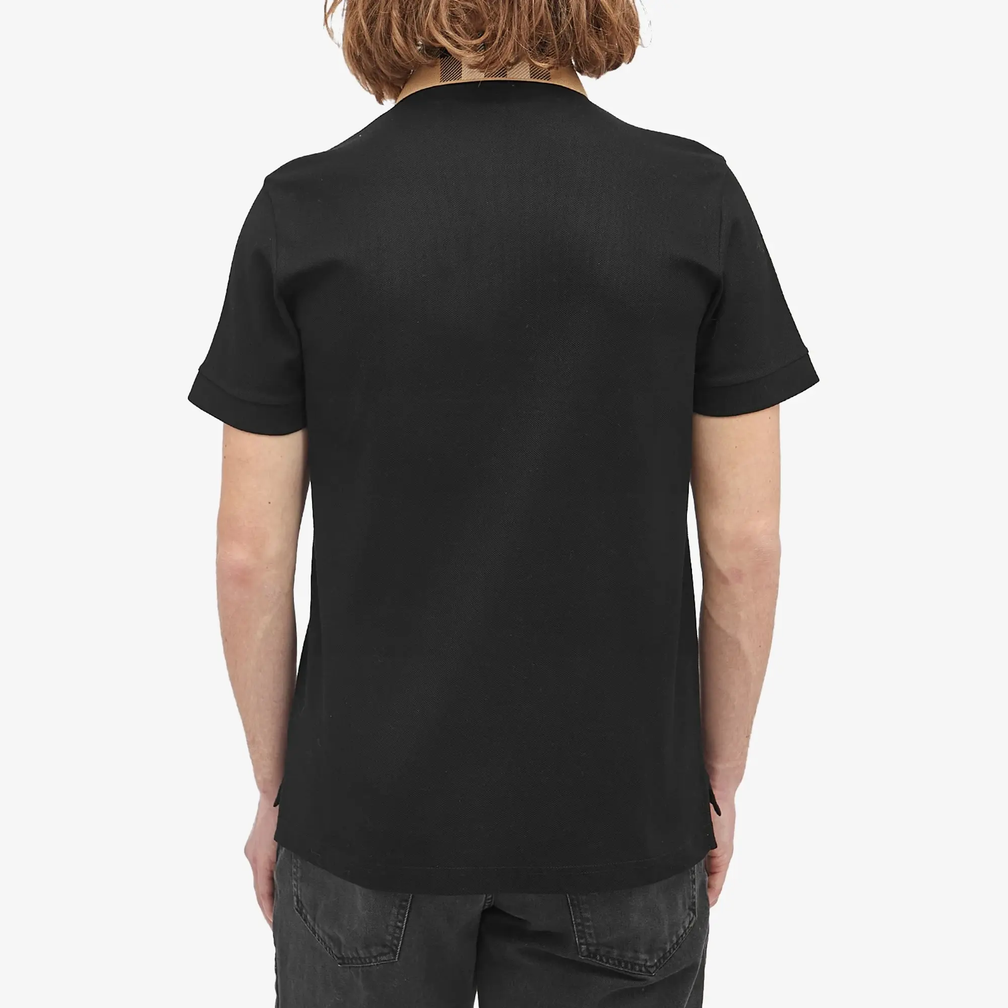 Burberry Men's Cody Check Collar Polo Black