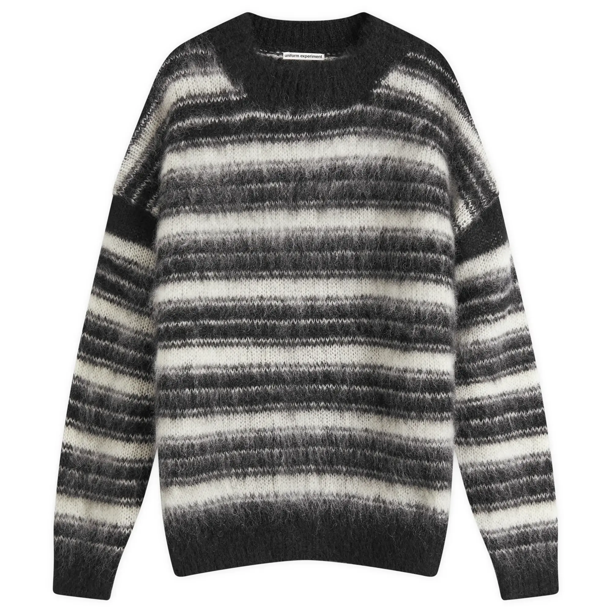 Uniform Experiment Men's Brushed Mohair Border Knit White