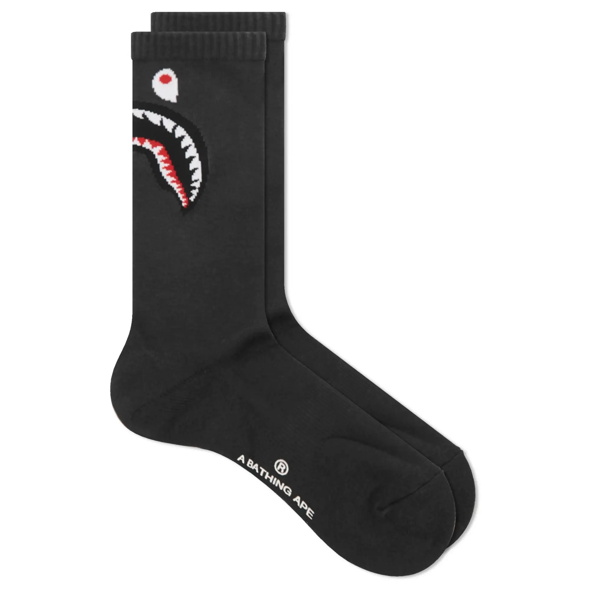A Bathing Ape Shark Socks M Black M