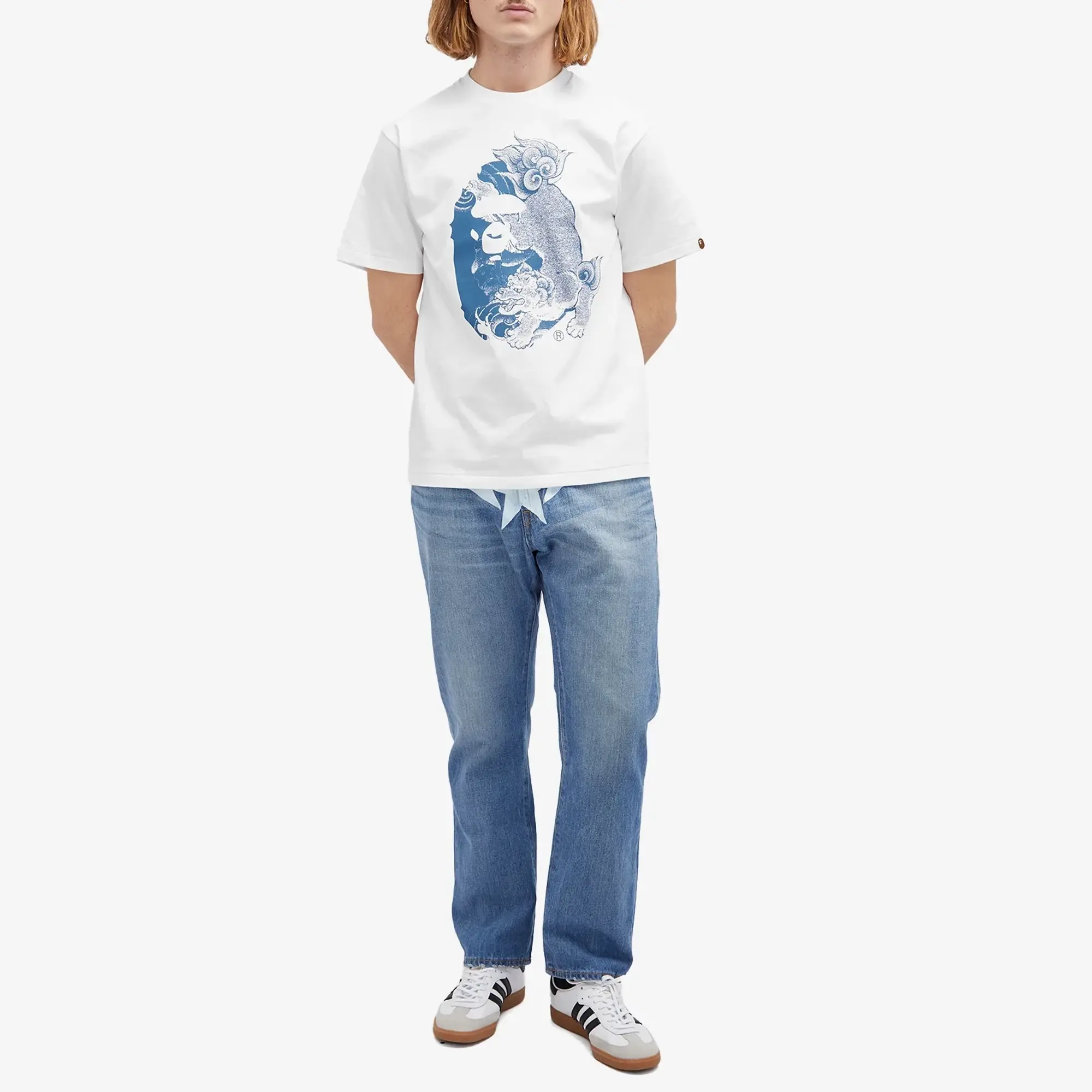 A Bathing Ape Men's Japanese Tattoo Big Ape Head T-Shirt White