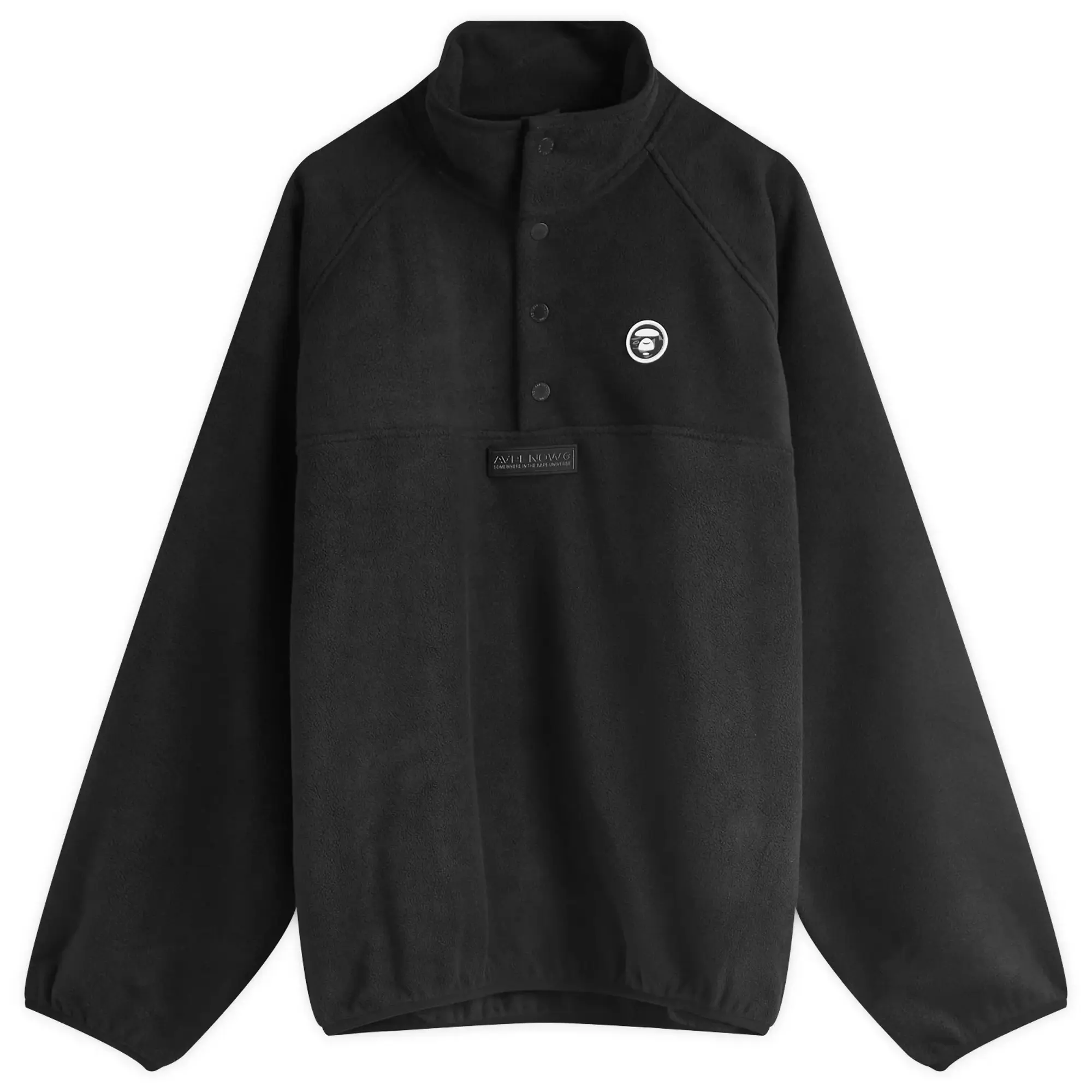 A Bathing Ape AAPE Now Moc Neck Polar Fleece Black