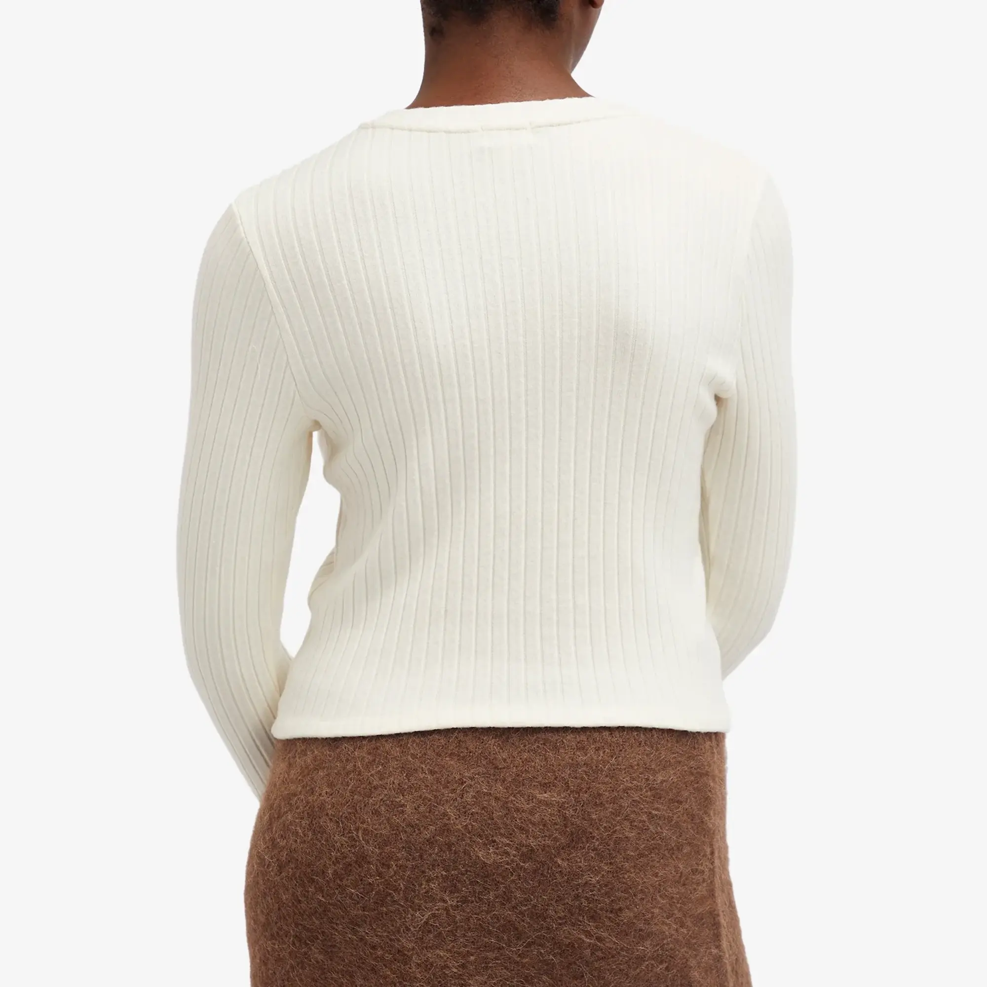 DONNI. Women's Sweater Rib Cardigan Creme