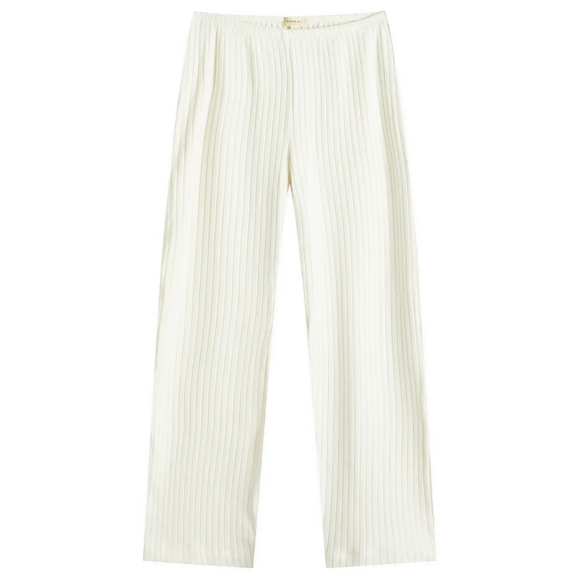 DONNI. Women's Sweater Rib Simple Pants Creme