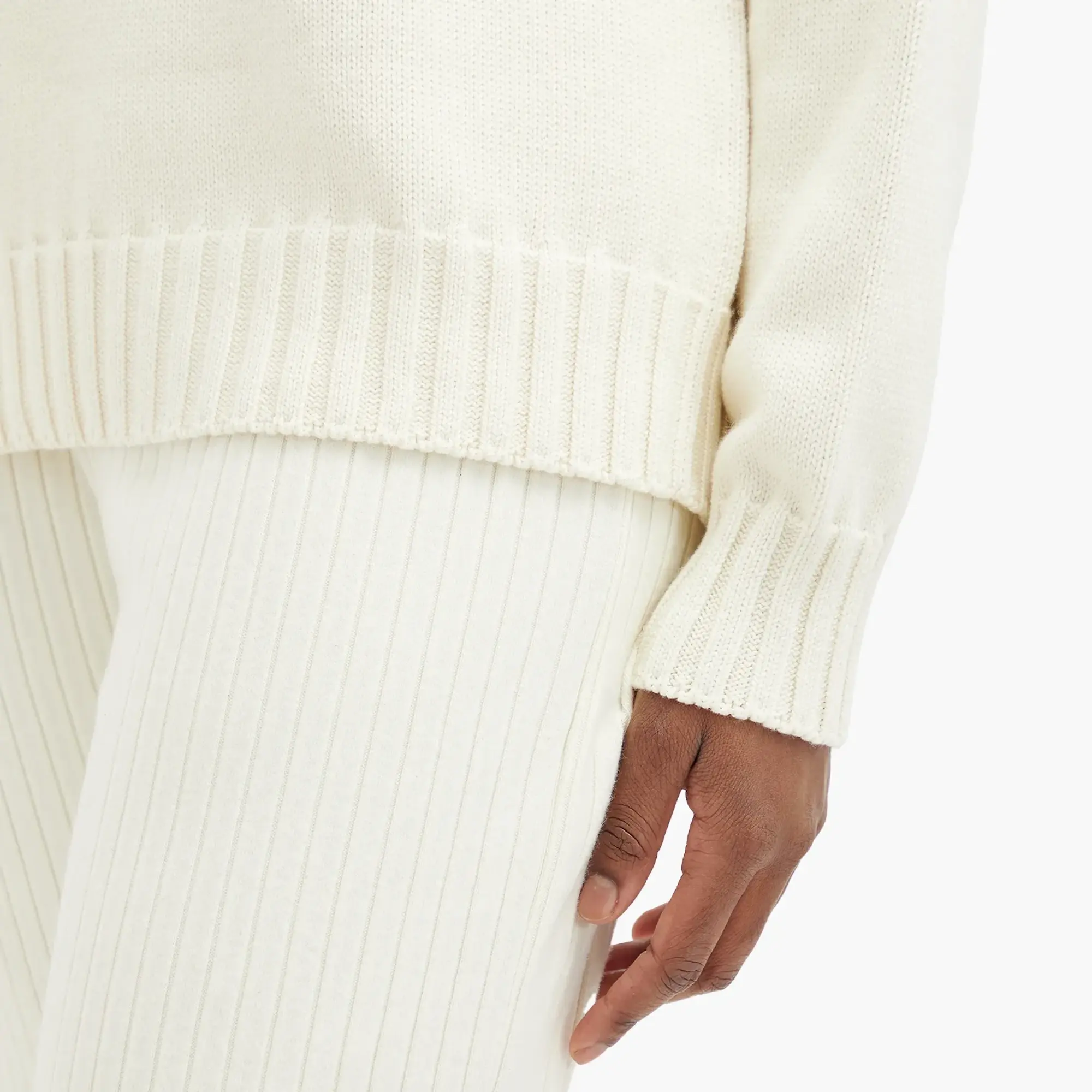 DONNI. Women's Sweater Rib Simple Pants Creme