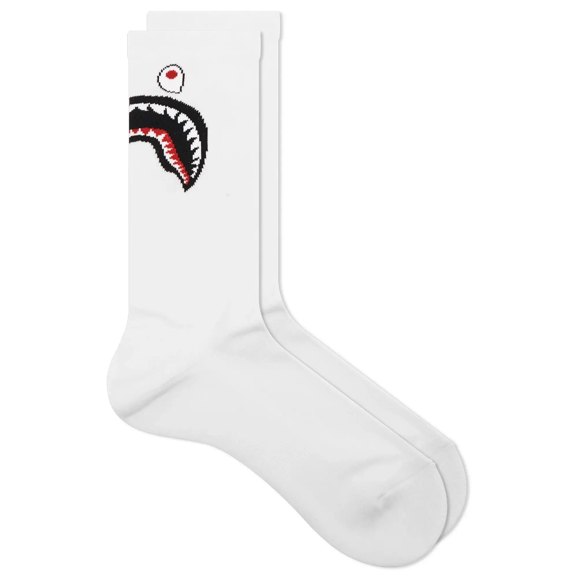 A Bathing Ape Men's Shark Socks White