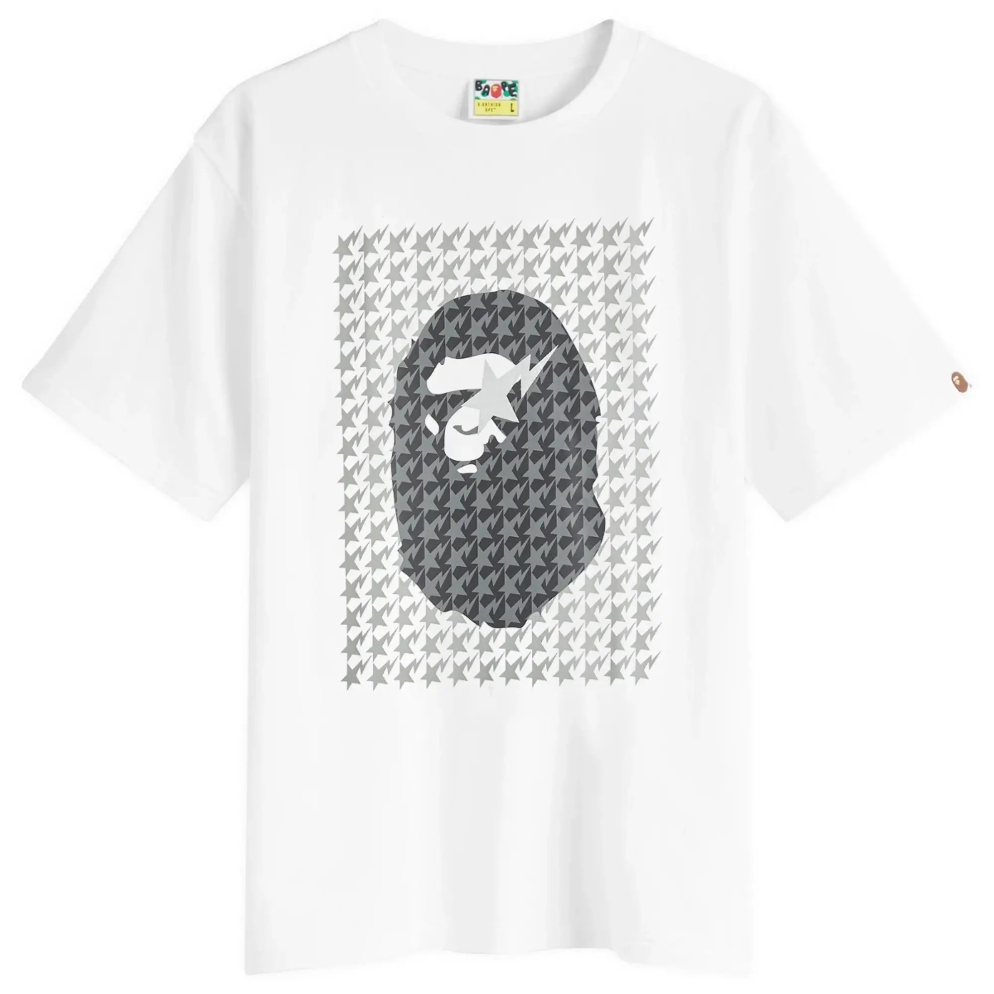 A Bathing Ape Men's Sta Houndstookth Ape Head T-Shirt White/Black