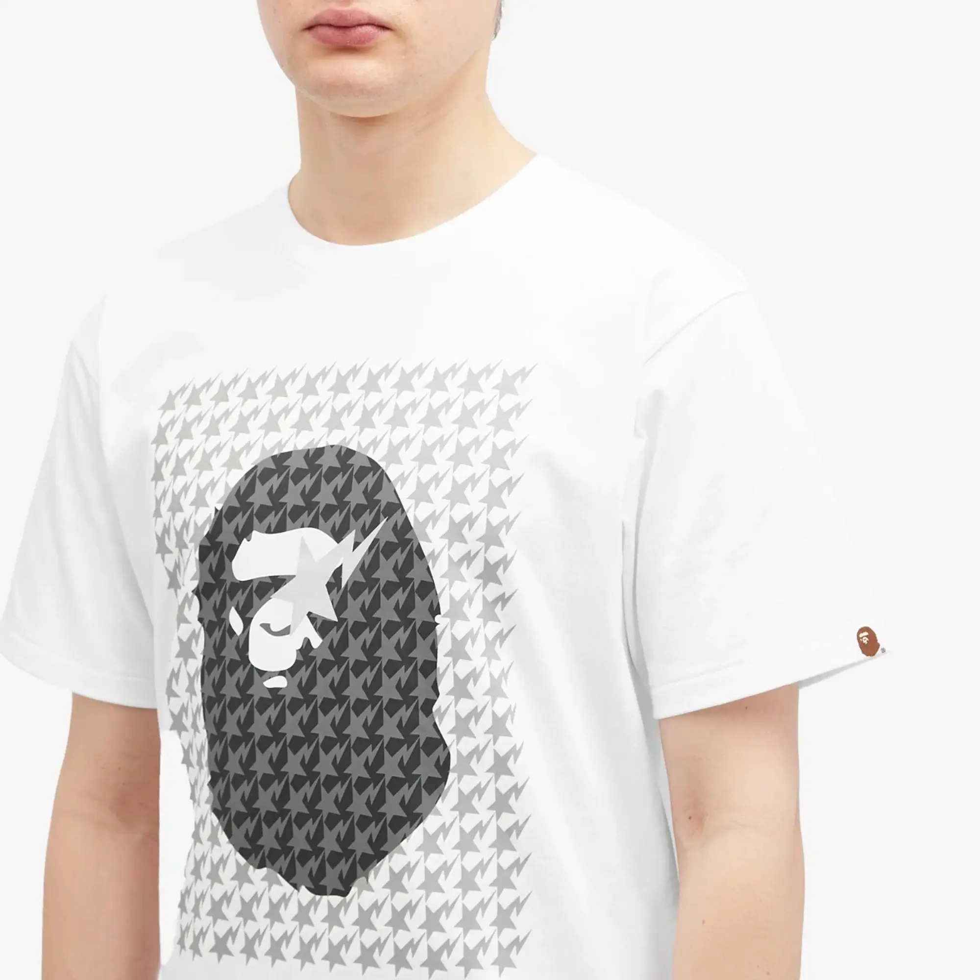 A Bathing Ape Men's Sta Houndstookth Ape Head T-Shirt White/Black