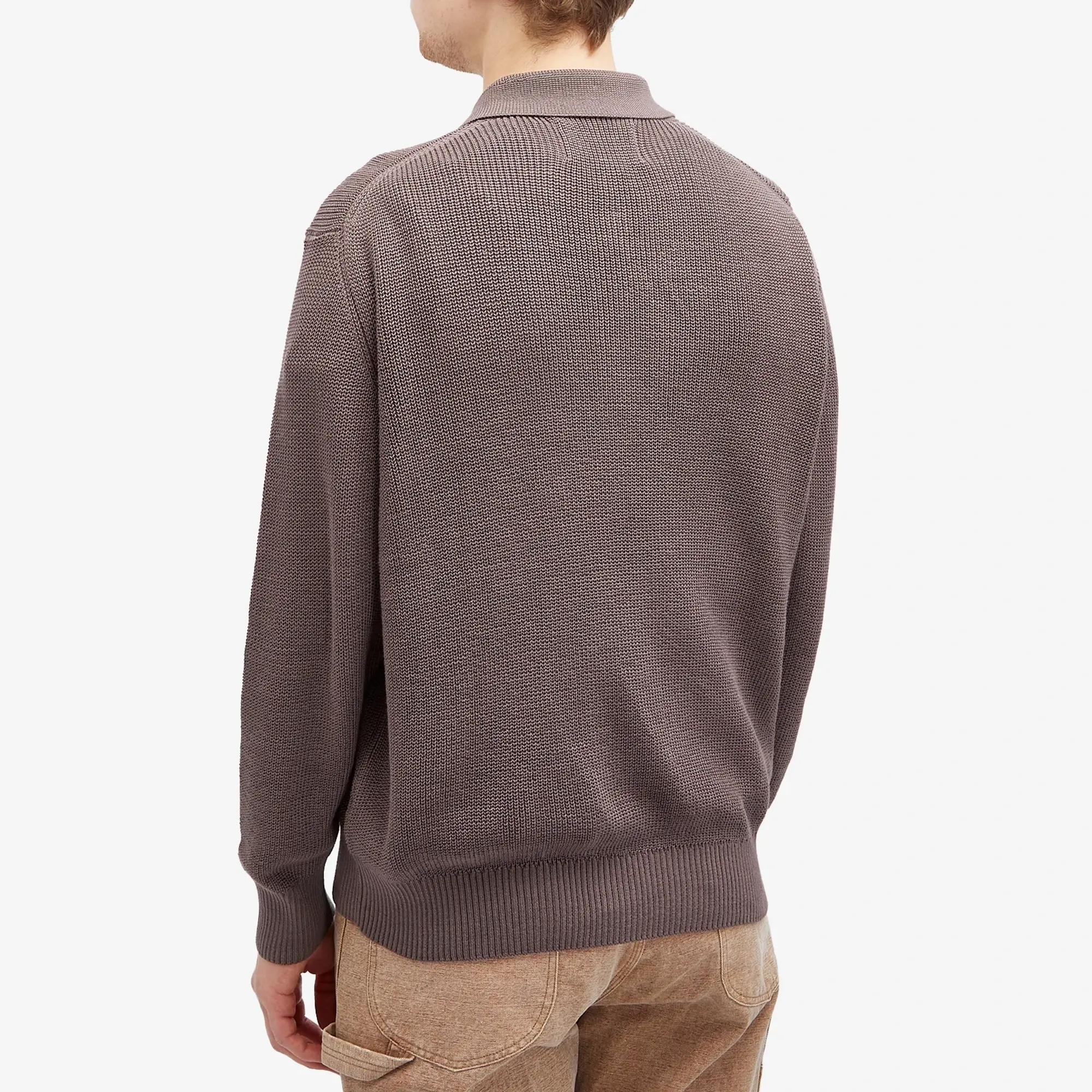Corridor Men's Long Sleeve Slouchy Polo Purple