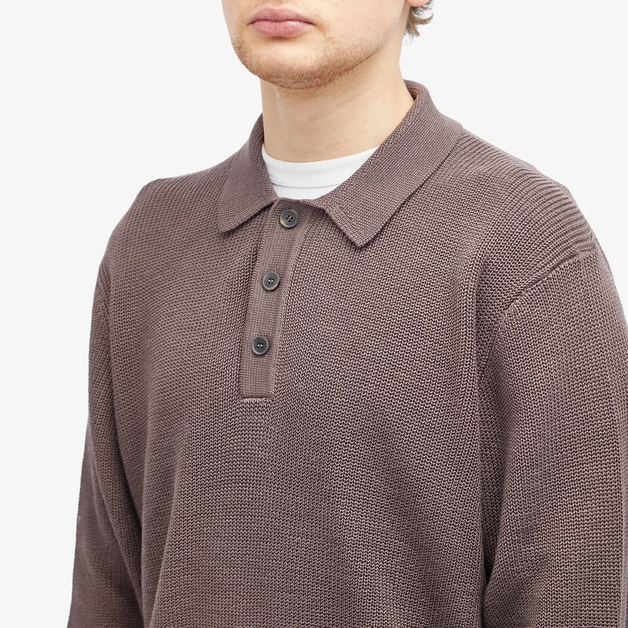 Corridor Men's Long Sleeve Slouchy Polo Purple