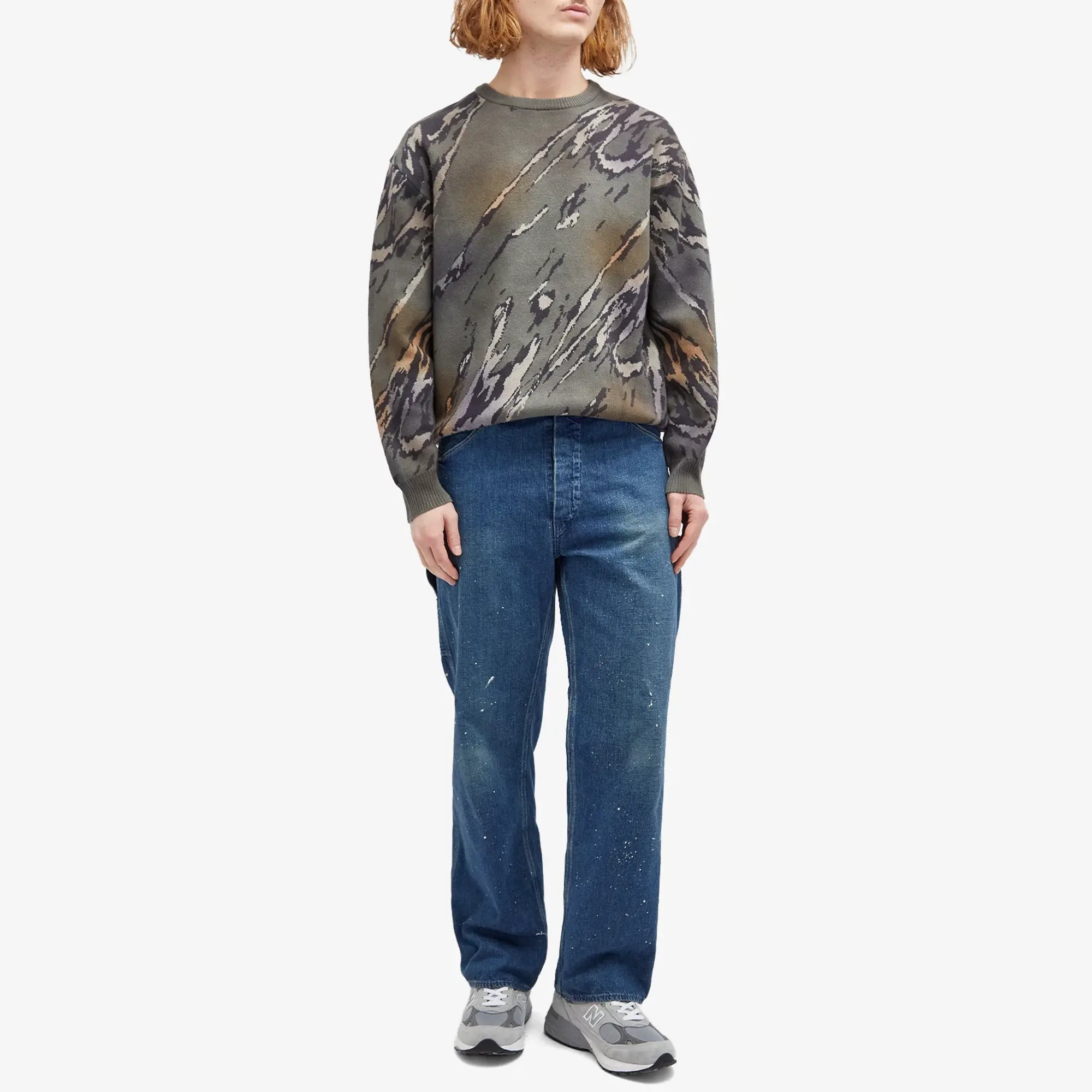 BEAMS Men's Jacquard Gradation Jumper Grey