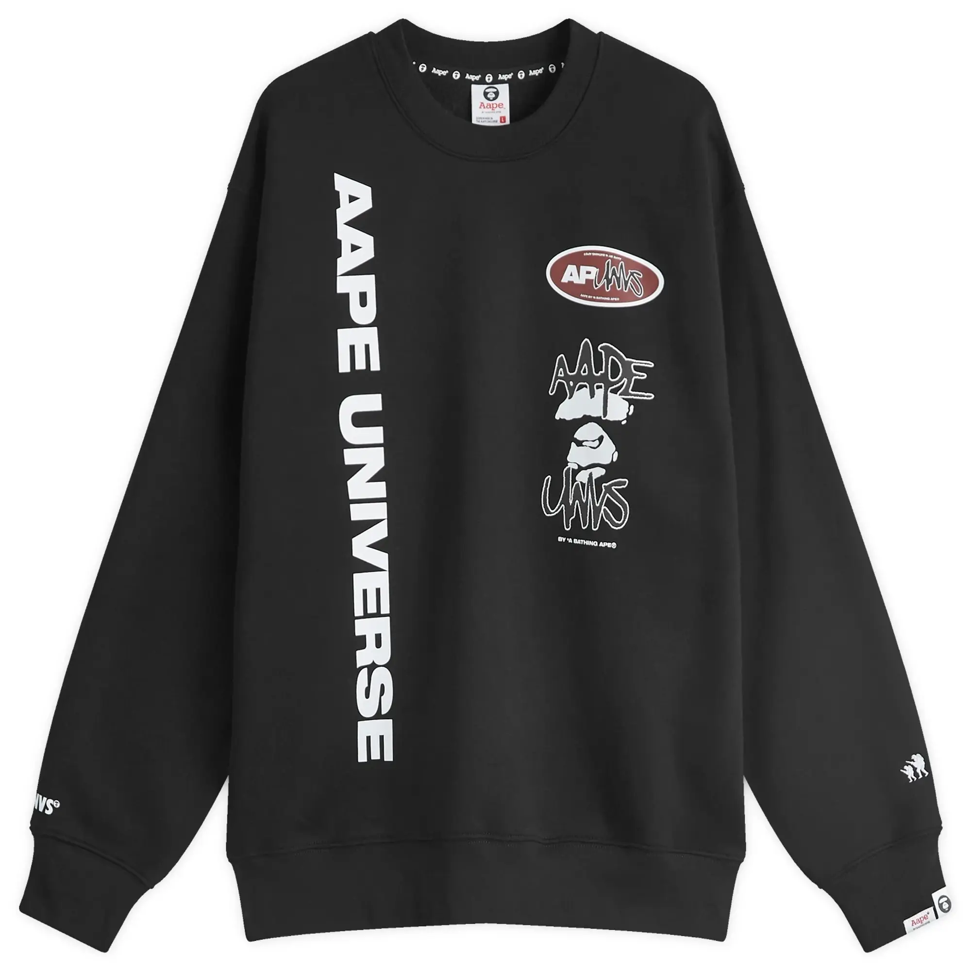 A Bathing Ape AAPE Universe Back Stamp Sweatshirt Black