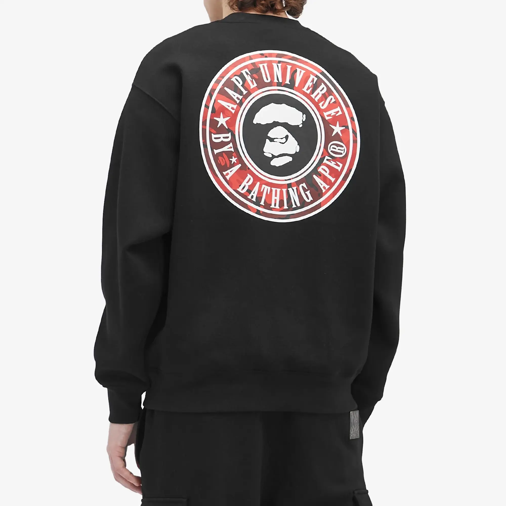 A Bathing Ape AAPE Universe Back Stamp Sweatshirt Black