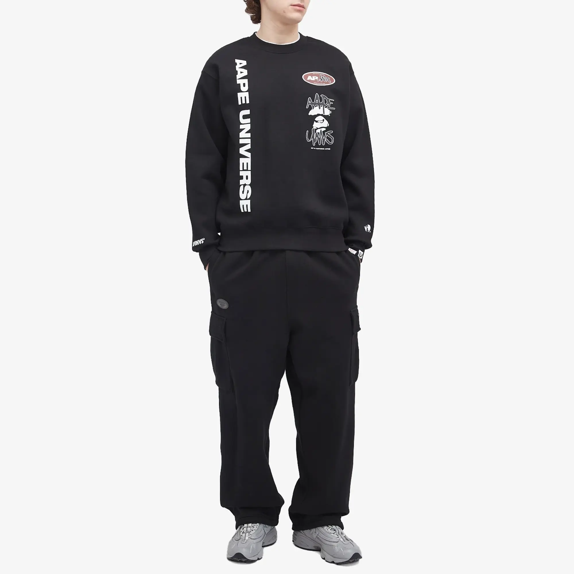 A Bathing Ape AAPE Universe Back Stamp Sweatshirt Black