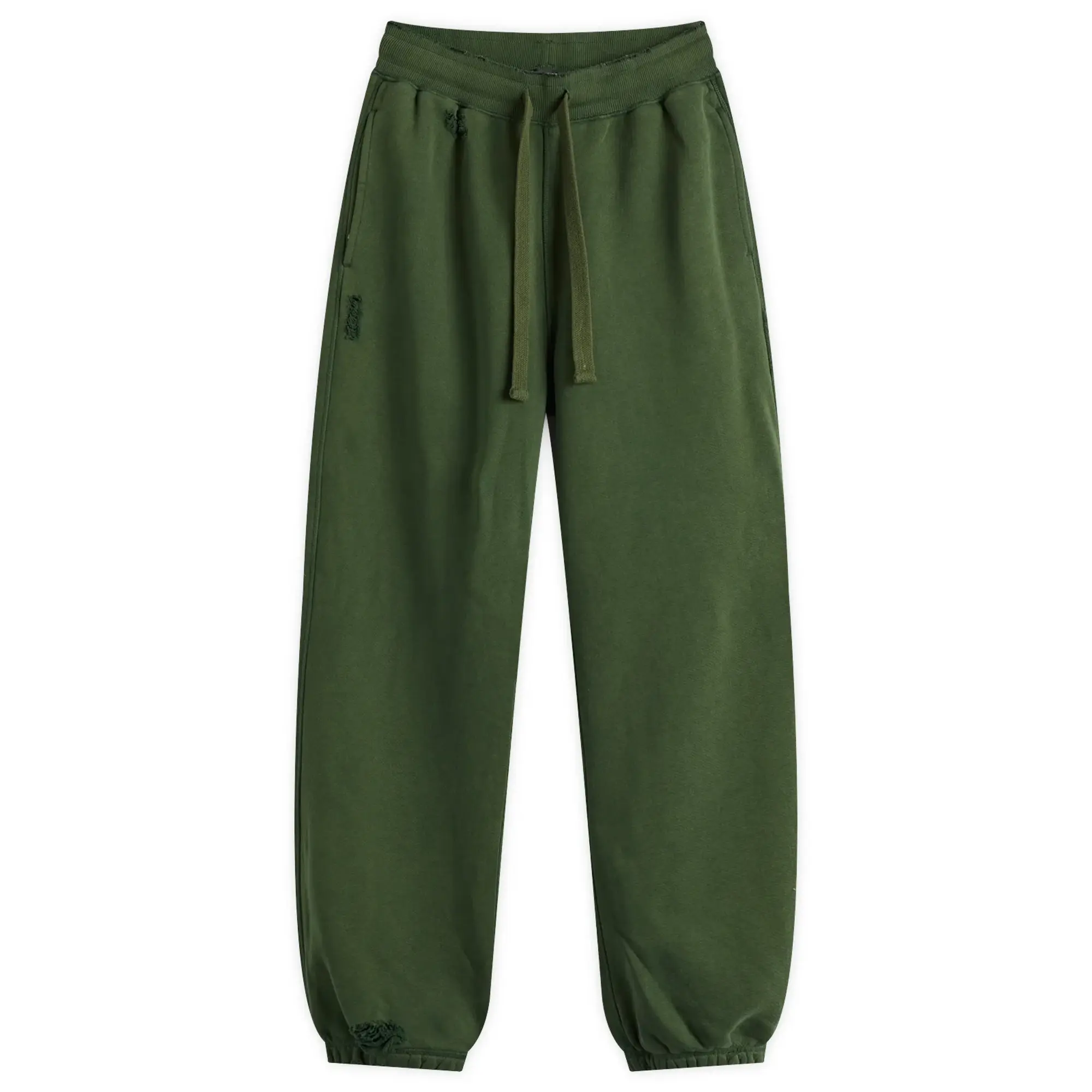 Cole Buxton Men's Distressed Sweat Pants Washed Forest Green