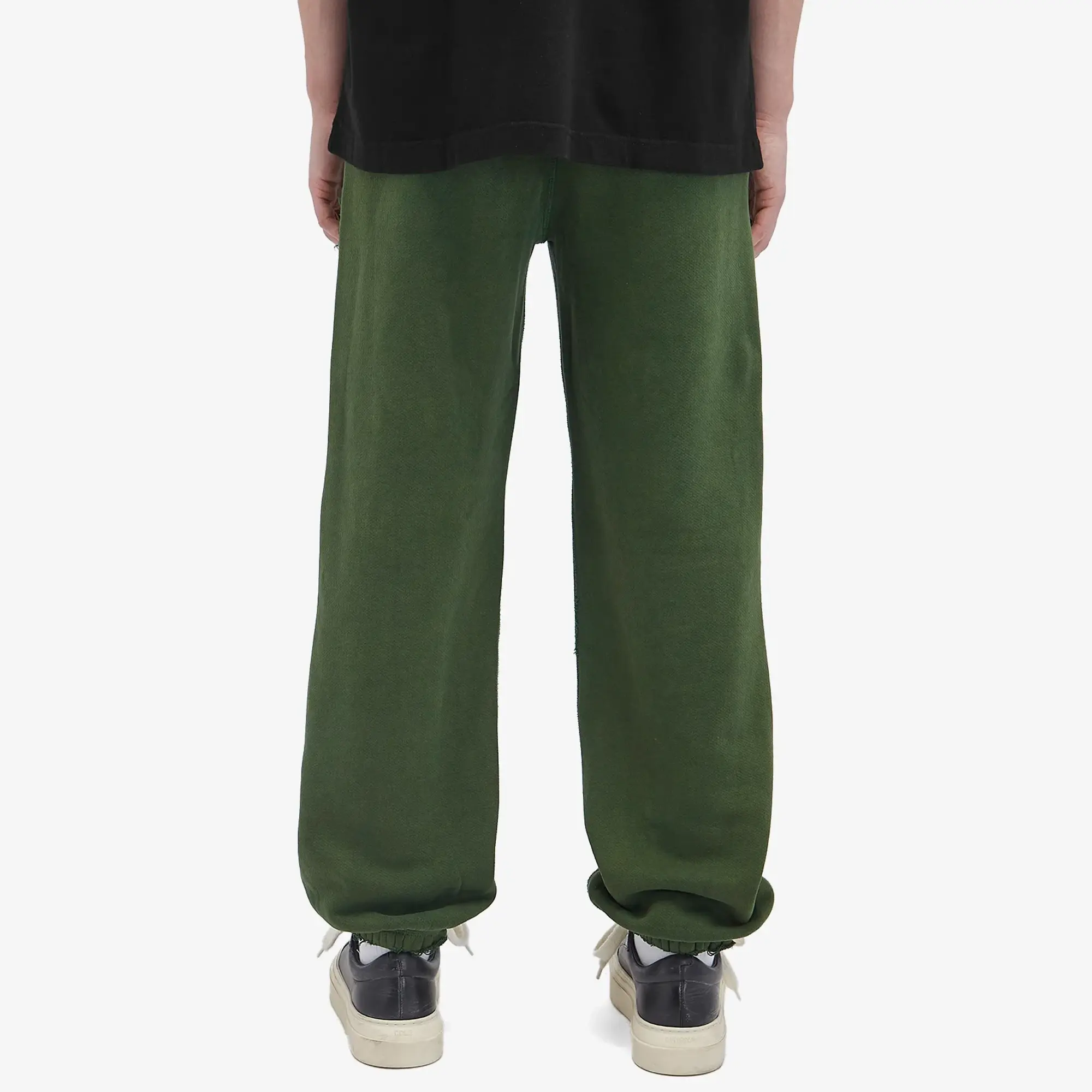 Cole Buxton Men's Distressed Sweat Pants Washed Forest Green