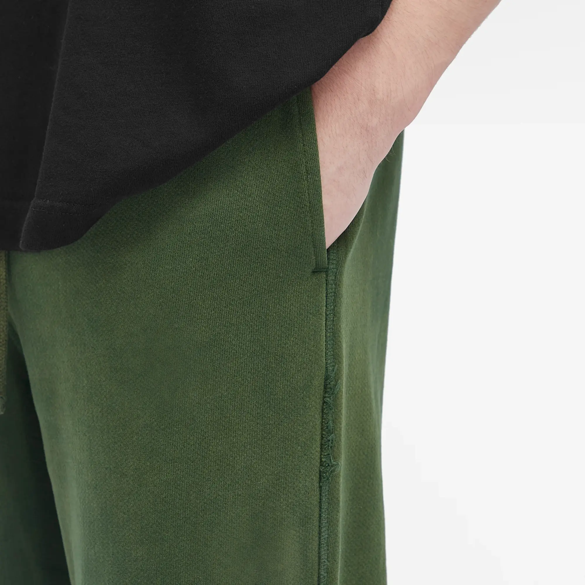 Cole Buxton Men's Distressed Sweat Pants Washed Forest Green