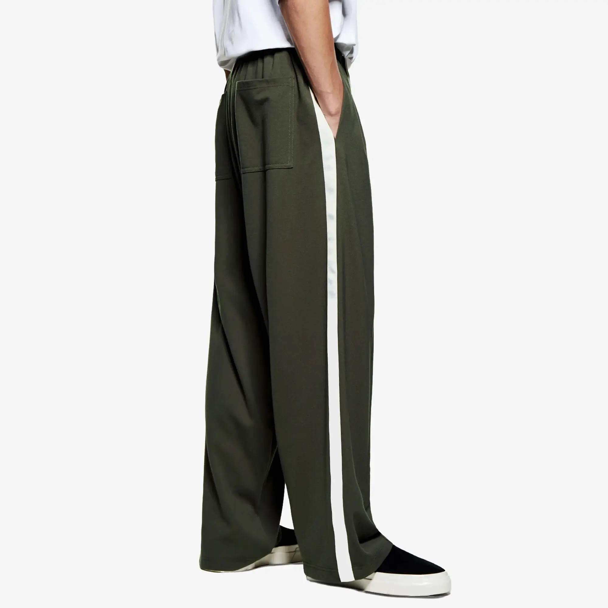 MKI Men's Wide Fit Poly Track Pants Olive
