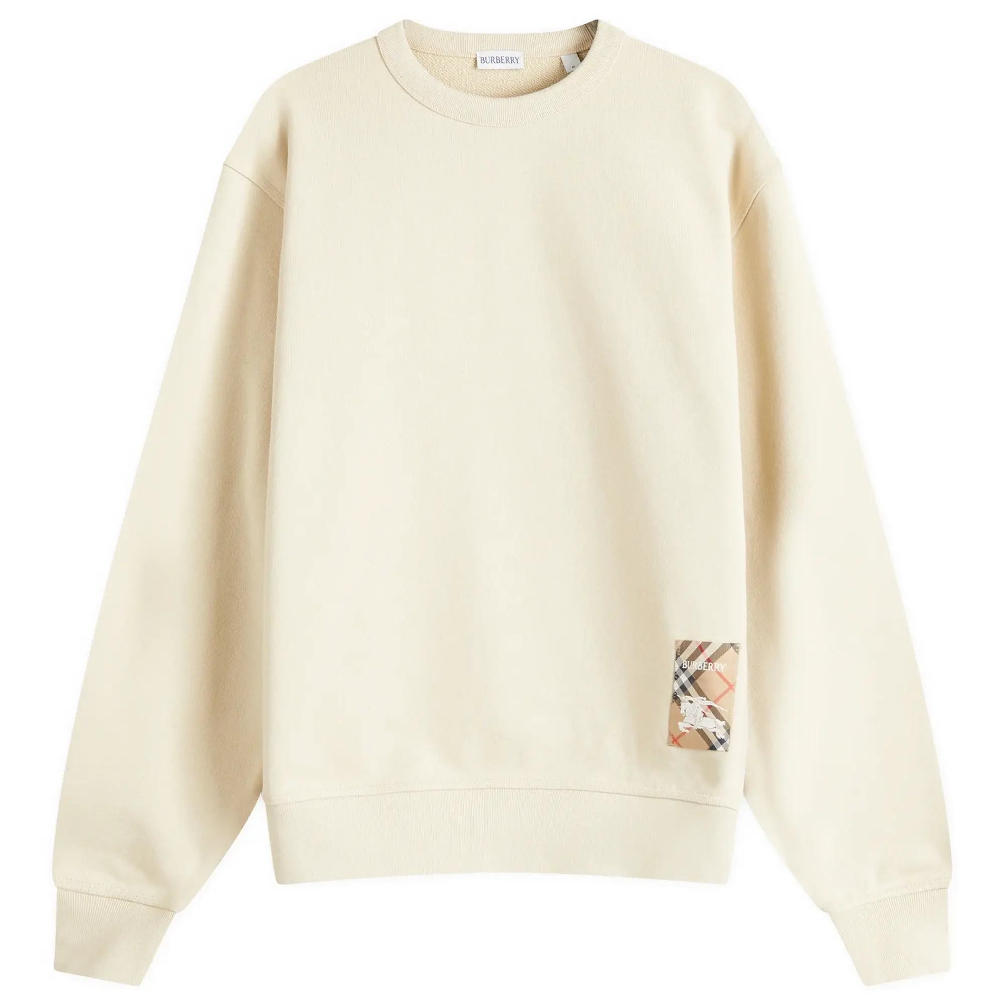 Burberry Men's Check Label Sweatshirt Nutmeg