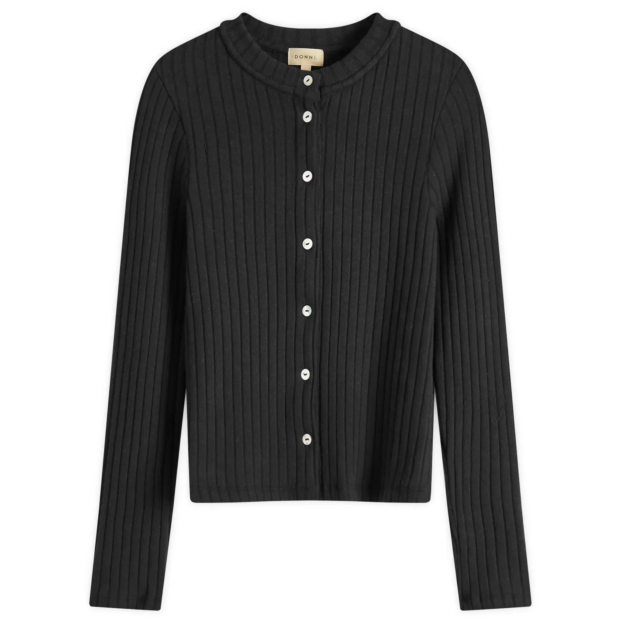 DONNI. Women's Sweater Rib Cardigan Jet
