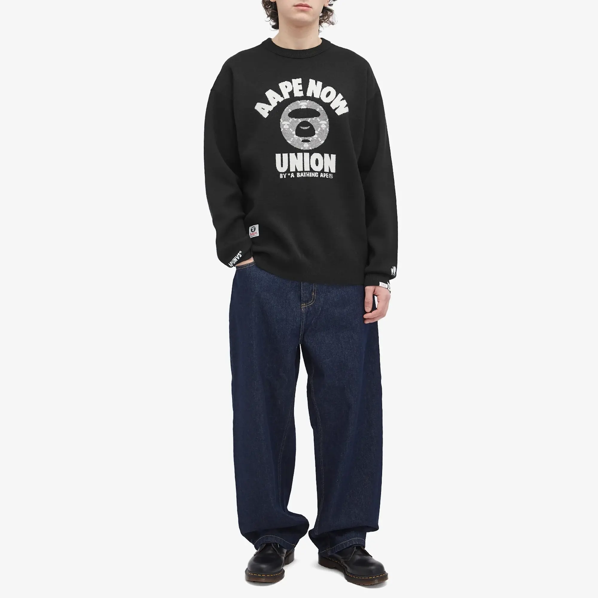 A Bathing Ape AAPE Union Monogram Knit Sweater Black