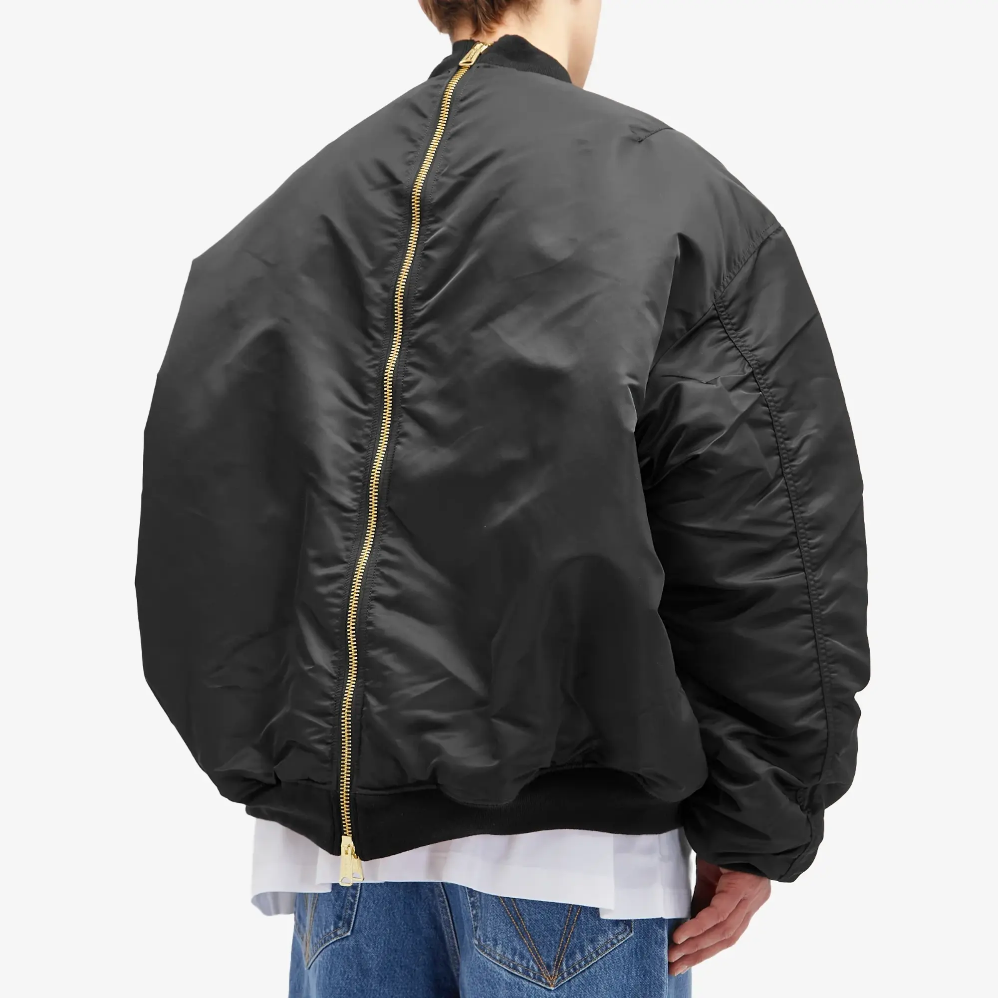 VETEMENTS Men's Double Zip Bomber Jacket Black