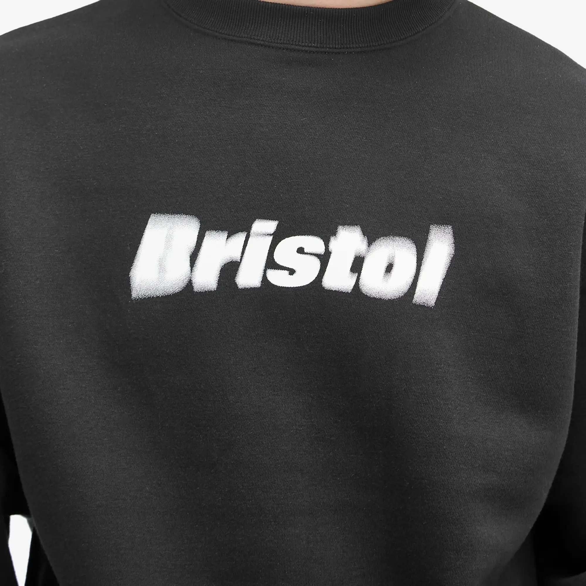 F.C. Real Bristol Men's Blurred Logo Crewneck Sweatshirt Black