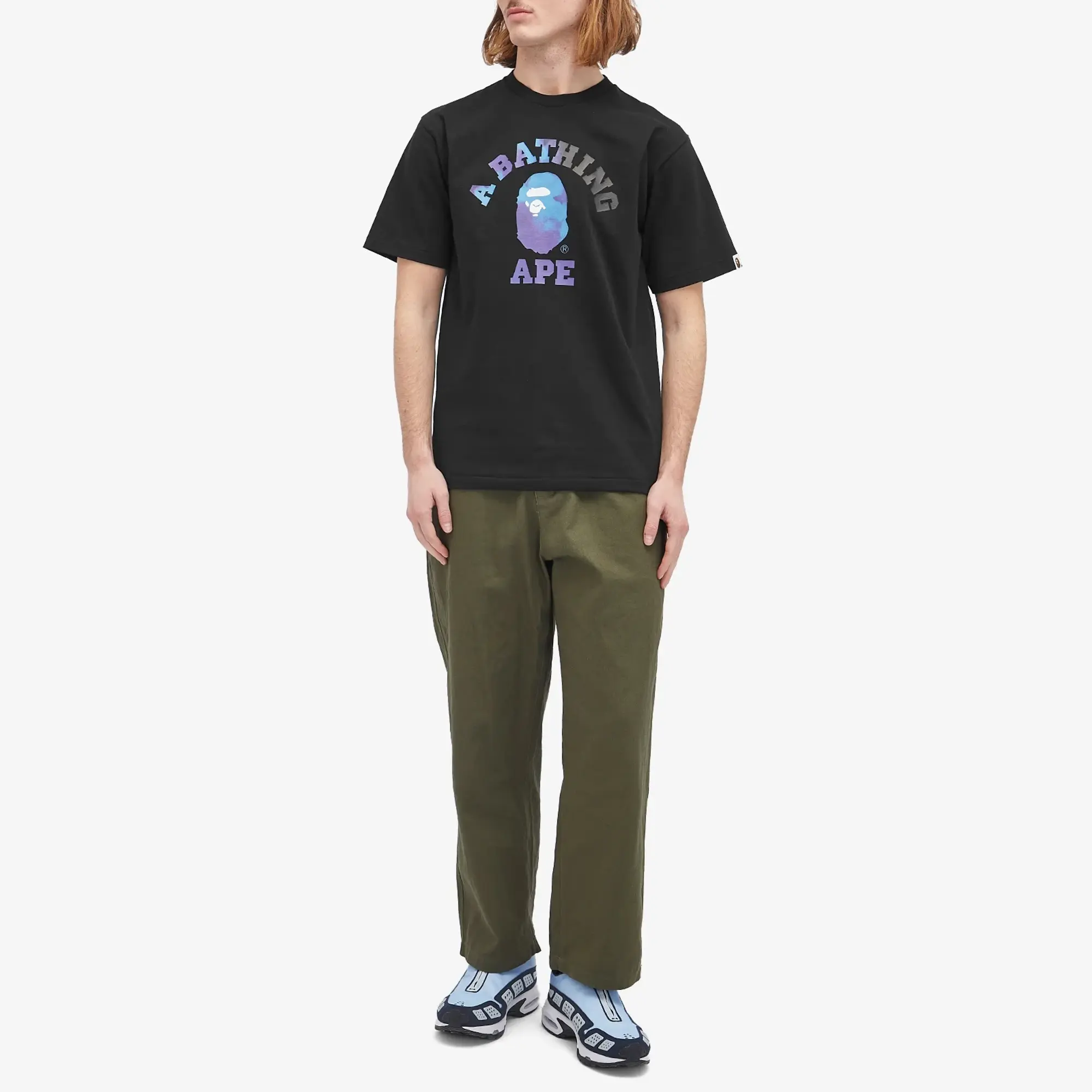 A Bathing Ape Men's Tie Dye College T-Shirt Black/Black