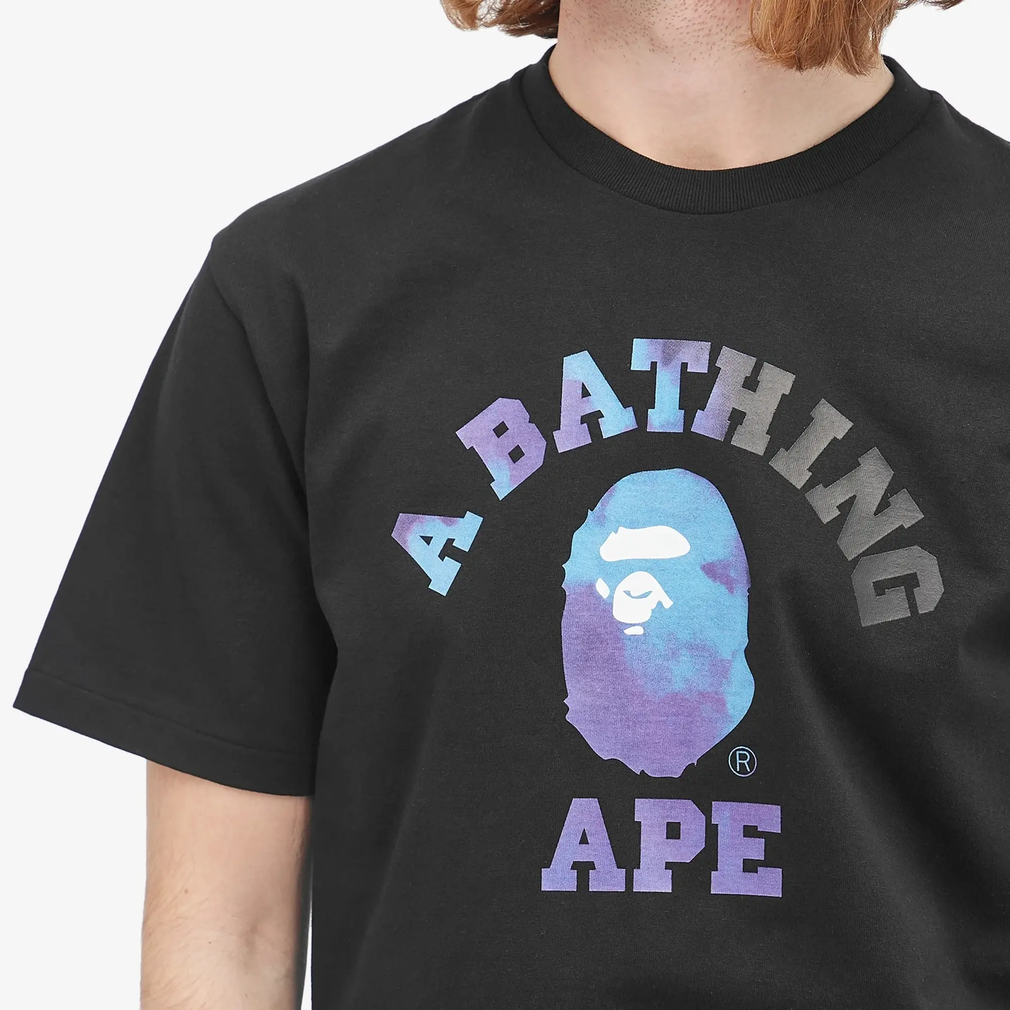 A Bathing Ape Men's Tie Dye College T-Shirt Black/Black